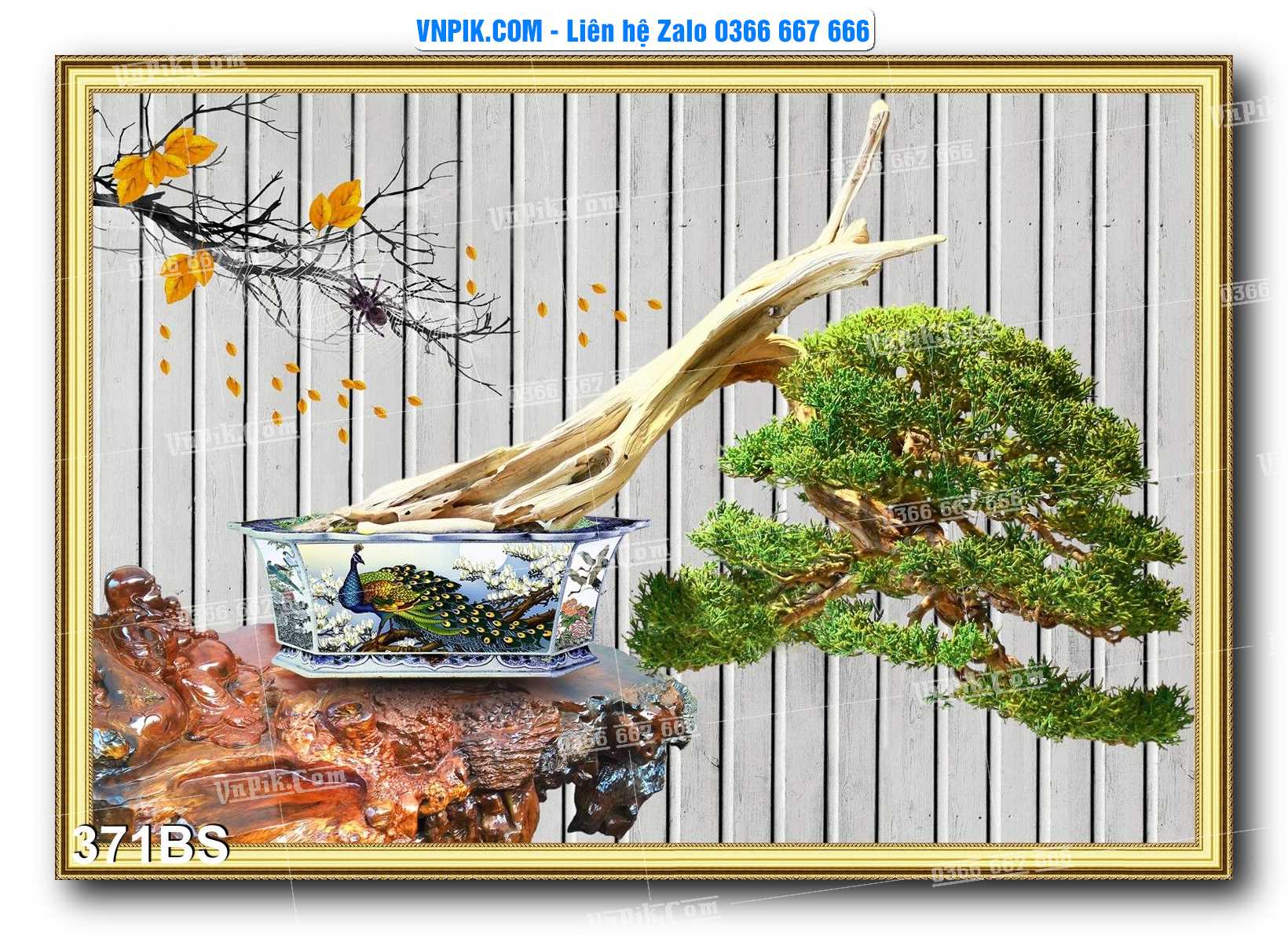 File PSD Tranh Bon Sai Cây Cảnh Trang Trí Siêu Đẹp Mã File 371BS