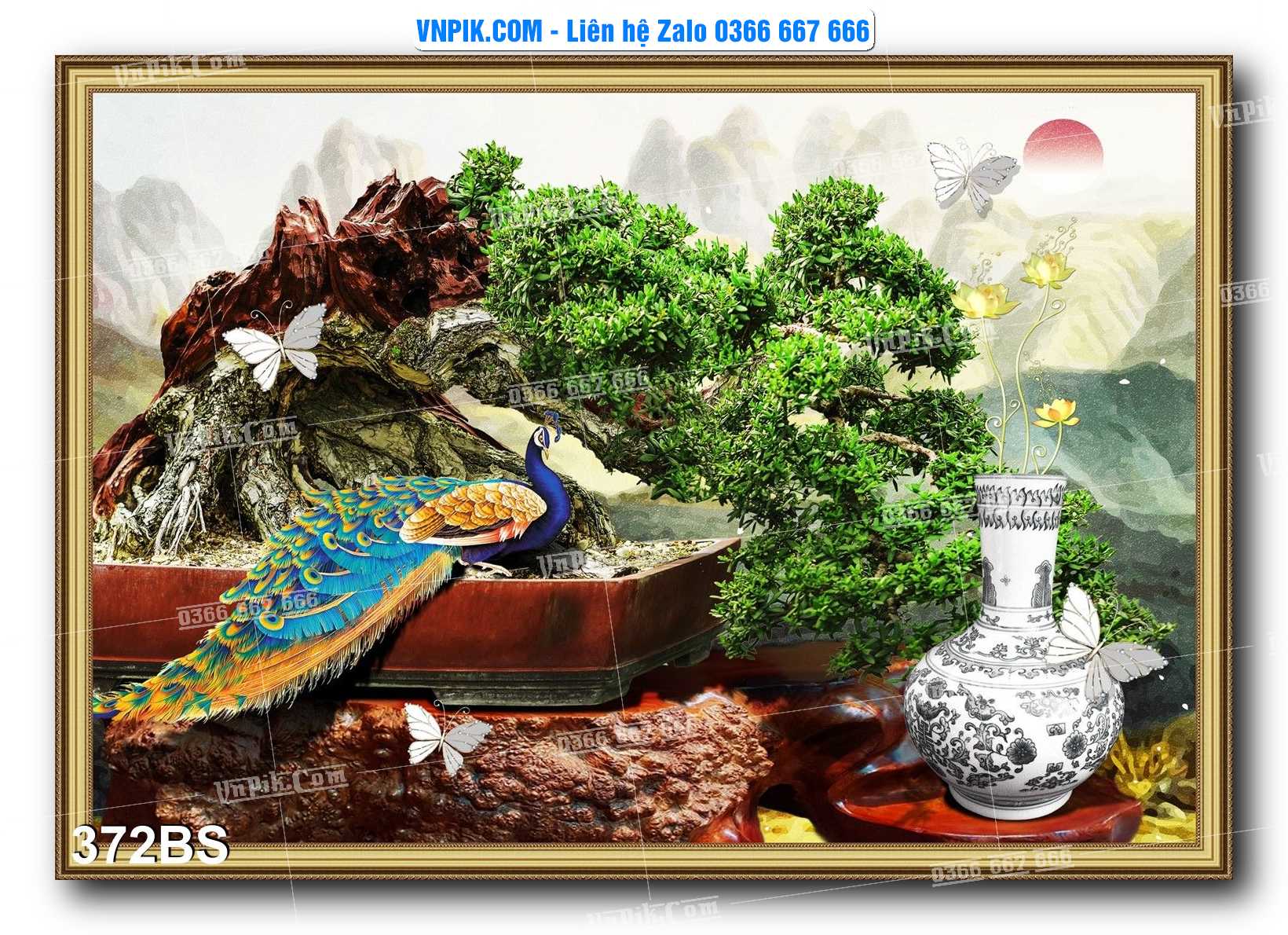 File PSD Tranh Bon Sai Cây Cảnh Trang Trí Siêu Đẹp Mã File 372BS