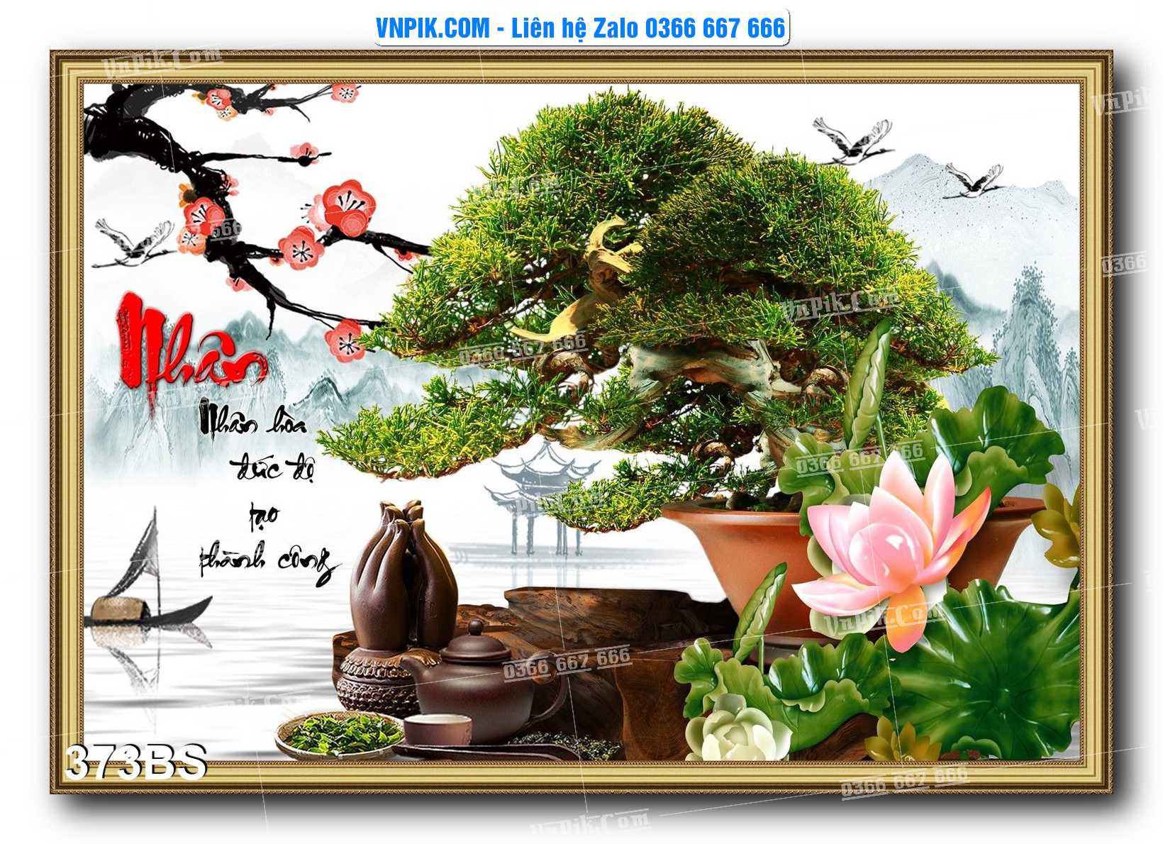 File PSD Tranh Bon Sai Cây Cảnh Trang Trí Siêu Đẹp Mã File 373BS