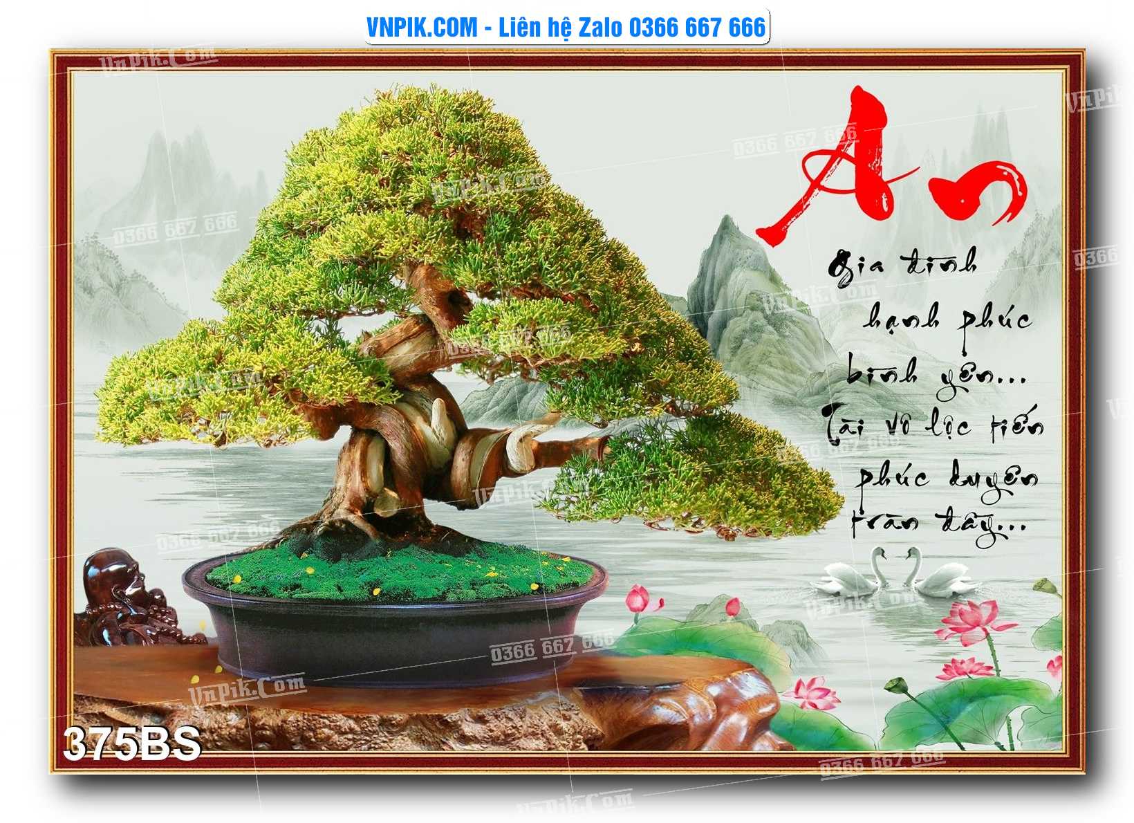 File PSD Tranh Bon Sai Cây Cảnh Trang Trí Siêu Đẹp Mã File 375BS