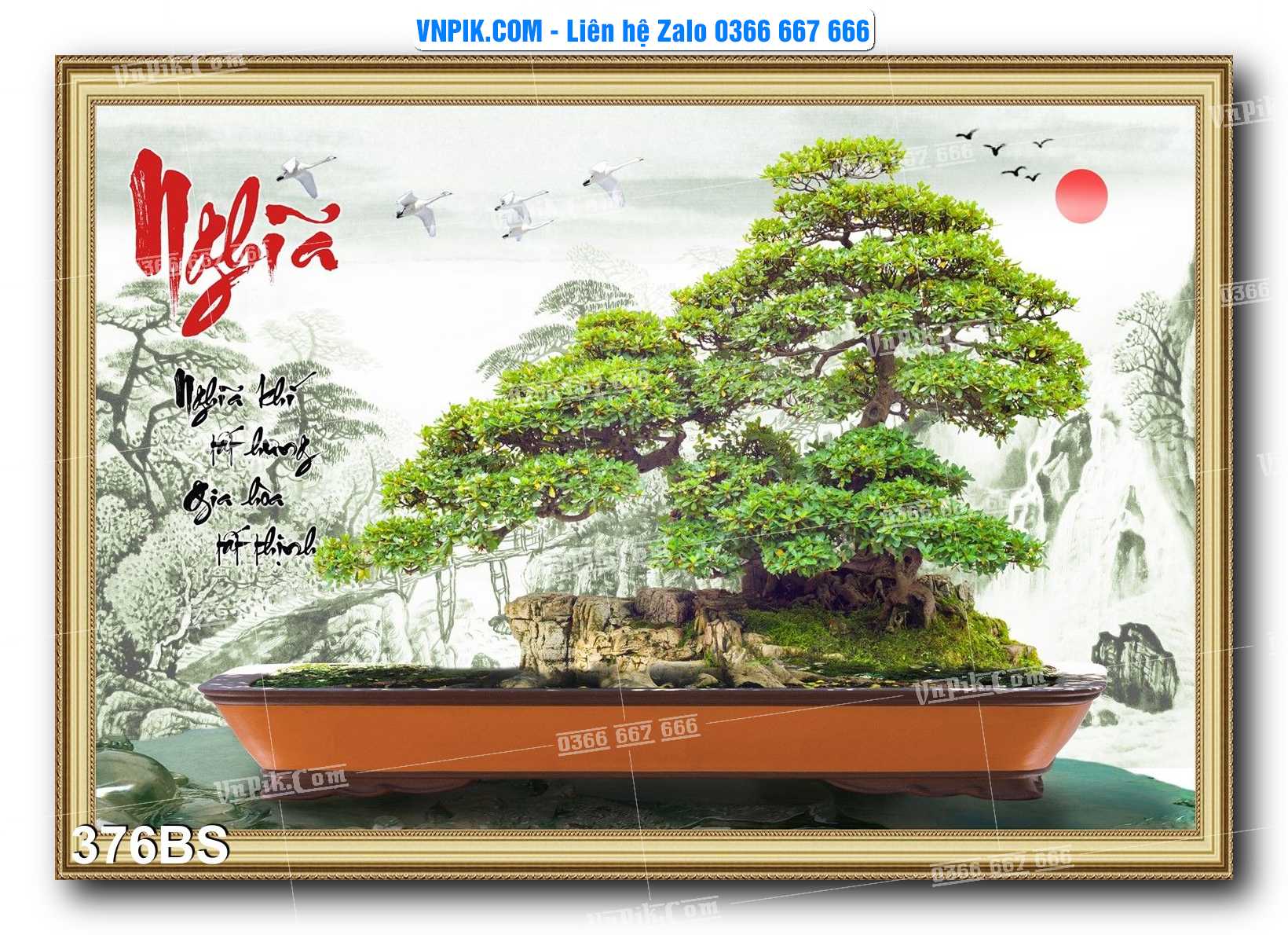 File PSD Tranh Bon Sai Cây Cảnh Trang Trí Siêu Đẹp Mã File 376BS