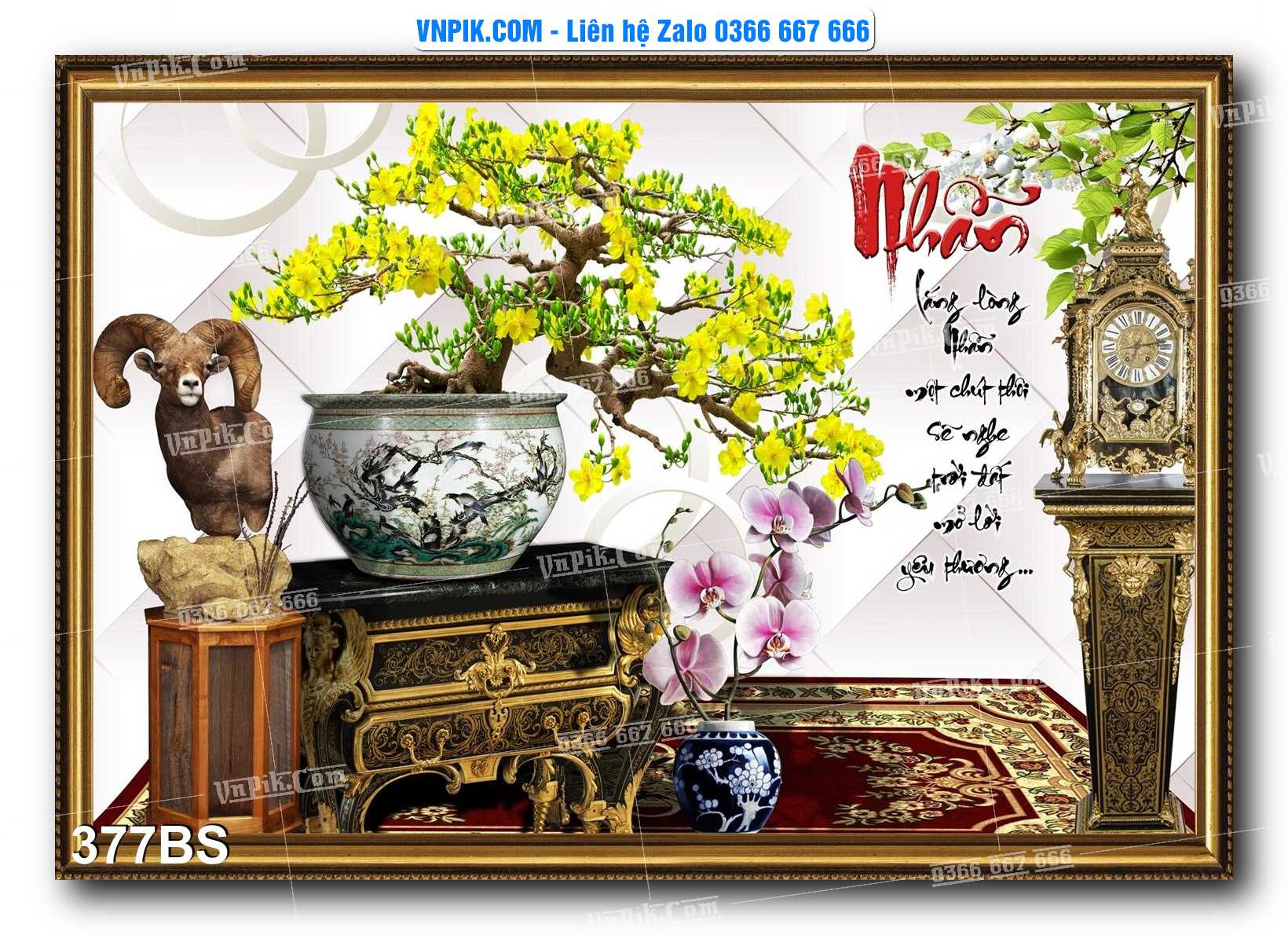 File PSD Tranh Bon Sai Cây Cảnh Trang Trí Siêu Đẹp Mã File 377BS