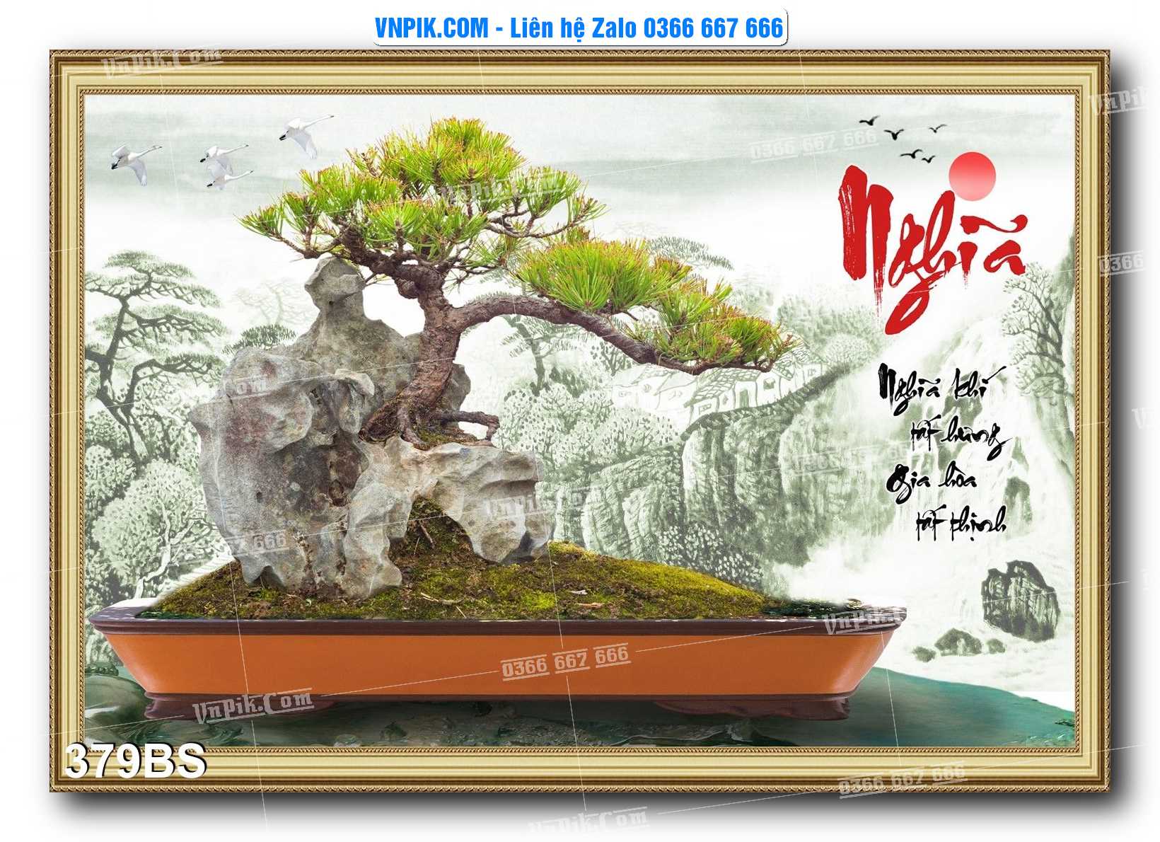 File PSD Tranh Bon Sai Cây Cảnh Trang Trí Siêu Đẹp Mã File 379BS