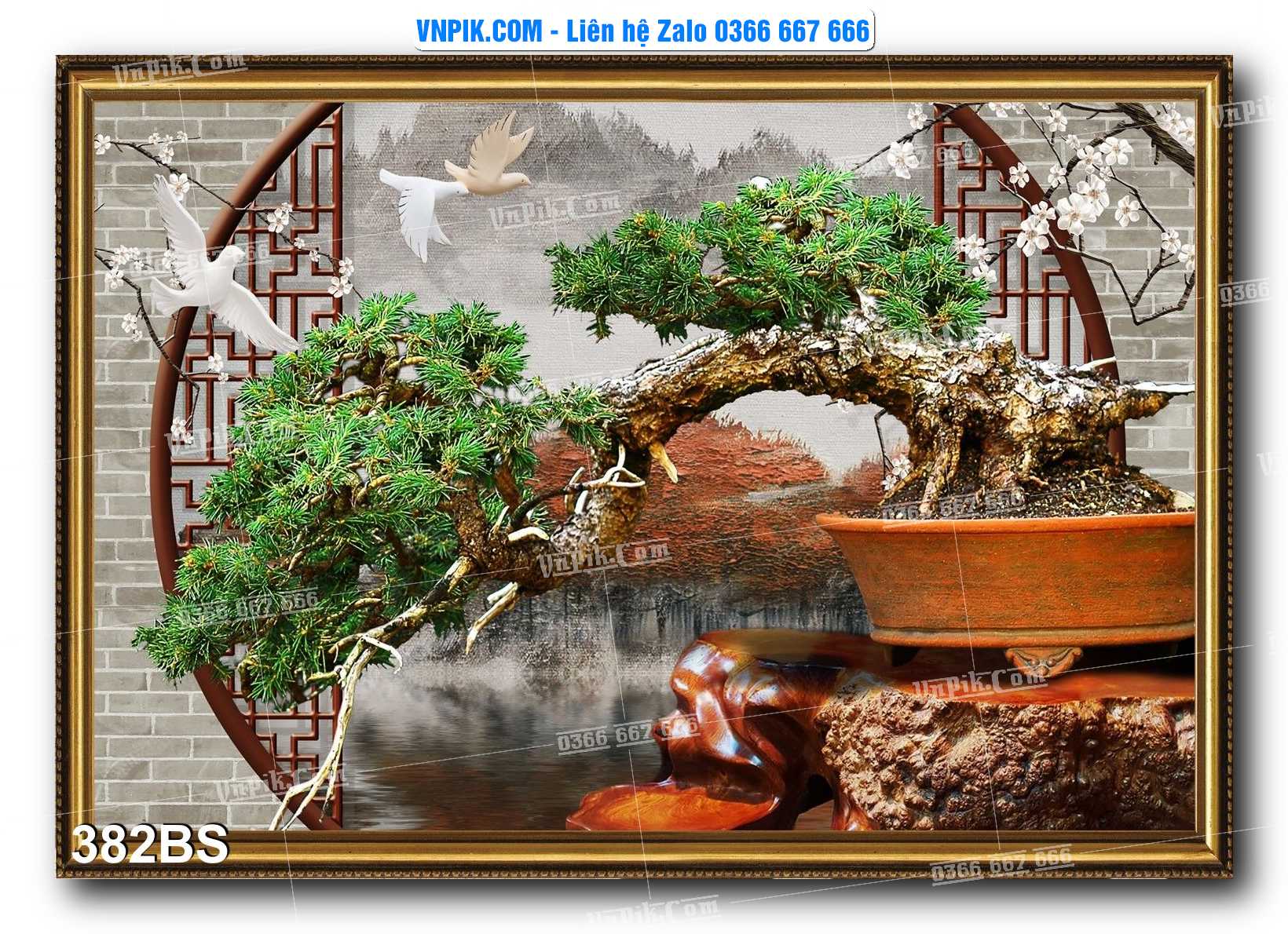 File PSD Tranh Bon Sai Cây Cảnh Trang Trí Siêu Đẹp Mã File 382BS