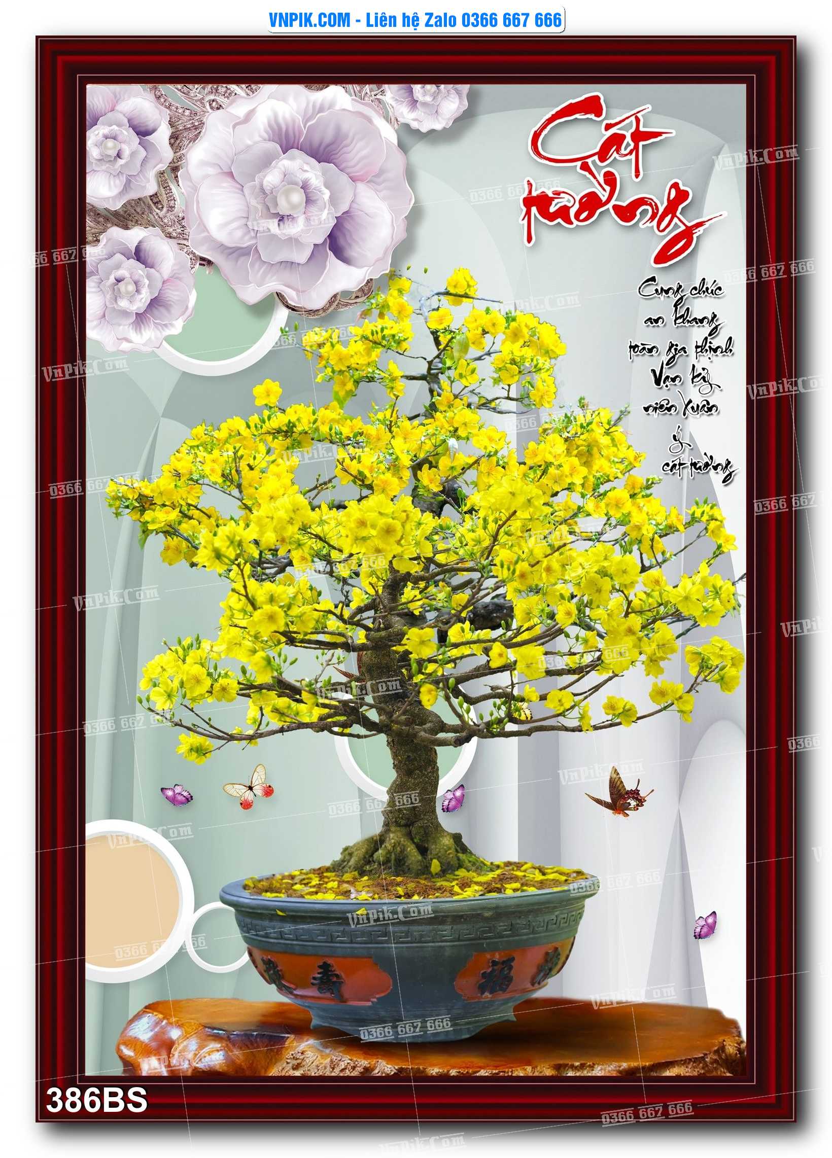 File PSD Tranh Bon Sai Cây Cảnh Trang Trí Siêu Đẹp Mã File 386BS