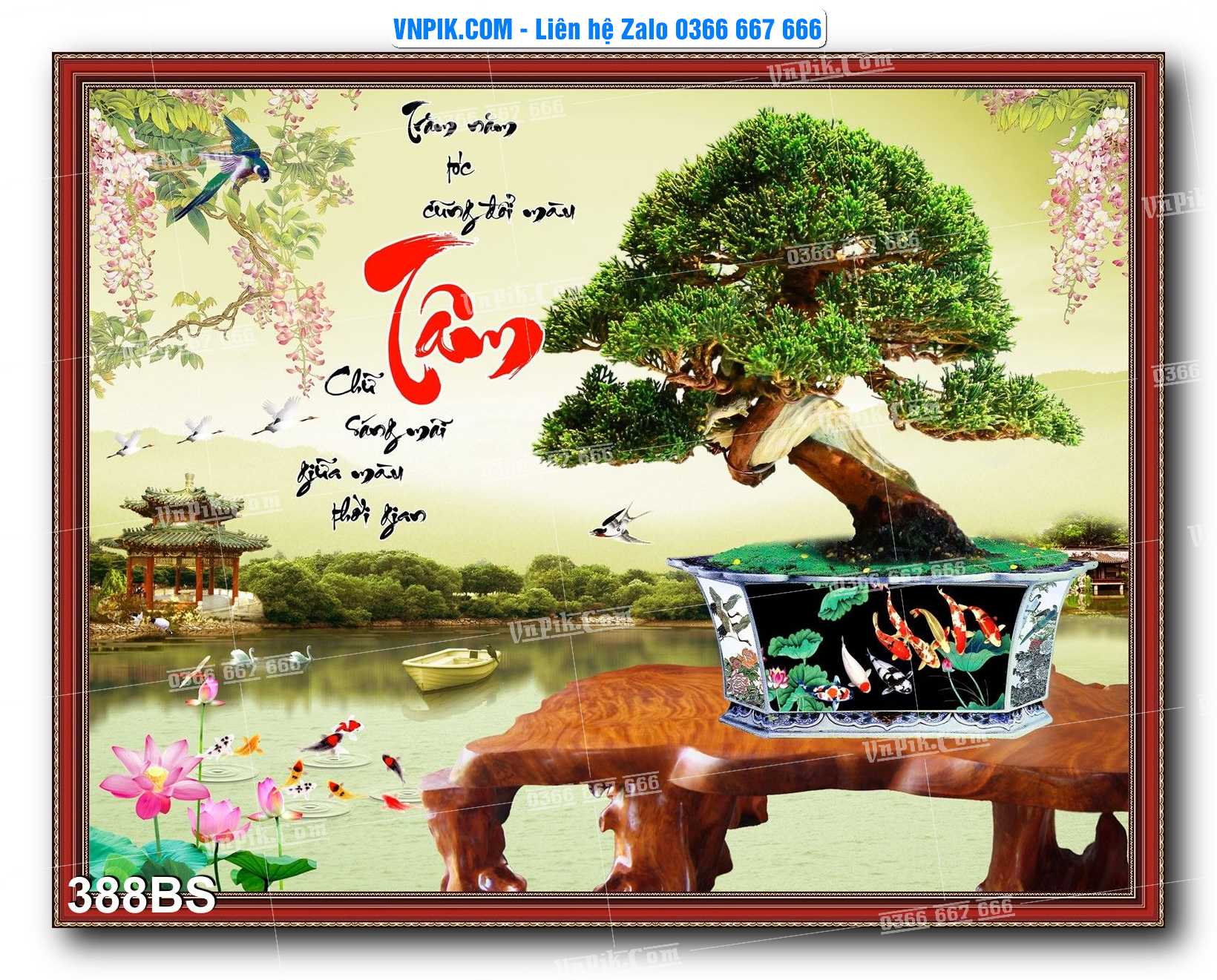 File PSD Tranh Bon Sai Cây Cảnh Trang Trí Siêu Đẹp Mã File 388BS