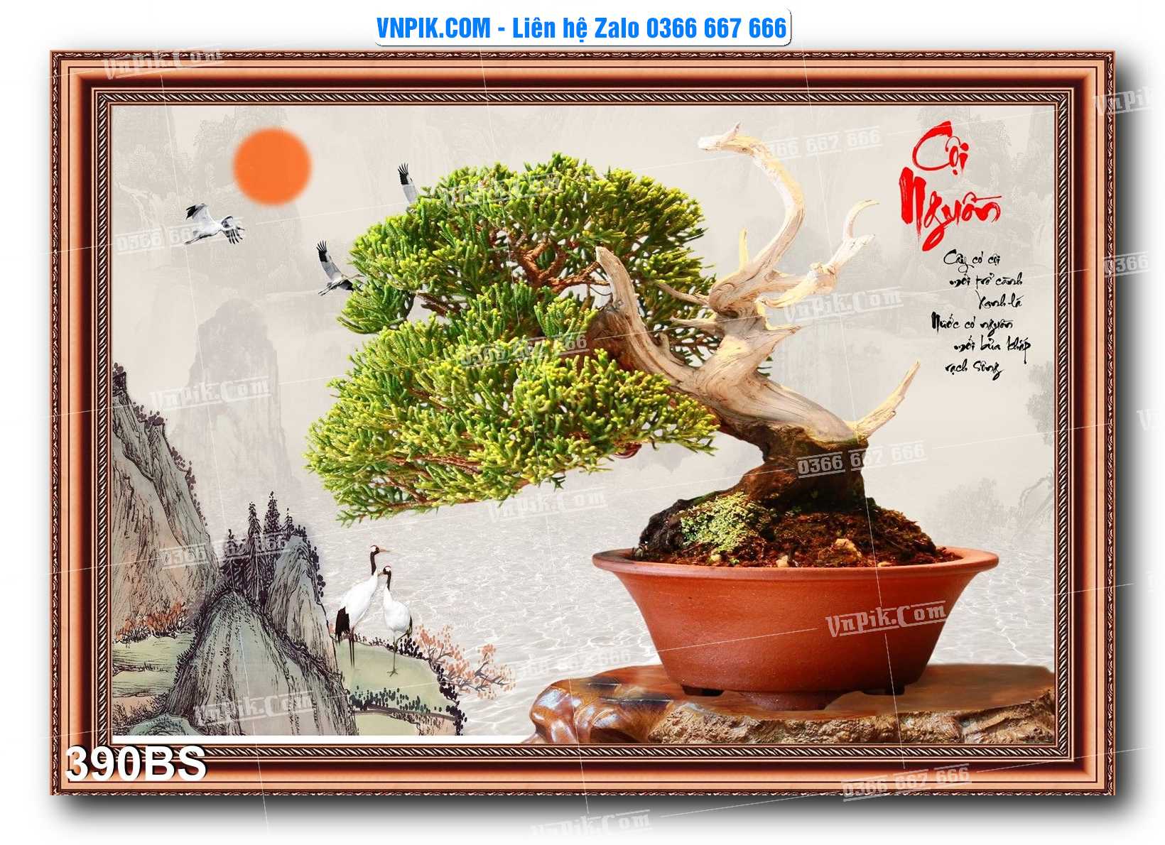File PSD Tranh Bon Sai Cây Cảnh Trang Trí Siêu Đẹp Mã File 390BS