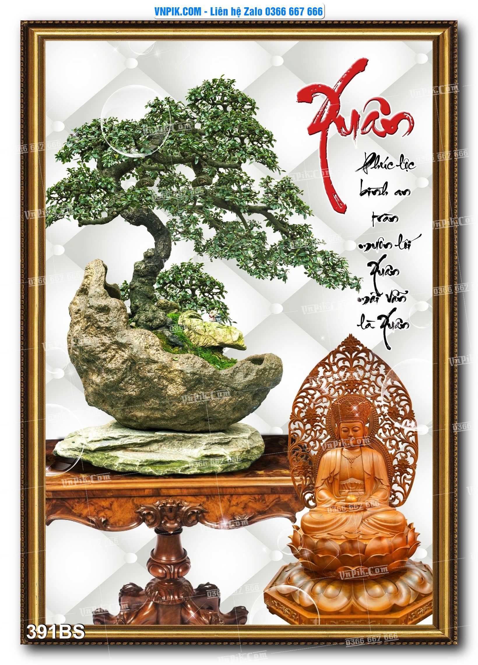File PSD Tranh Bon Sai Cây Cảnh Trang Trí Siêu Đẹp Mã File 391BS