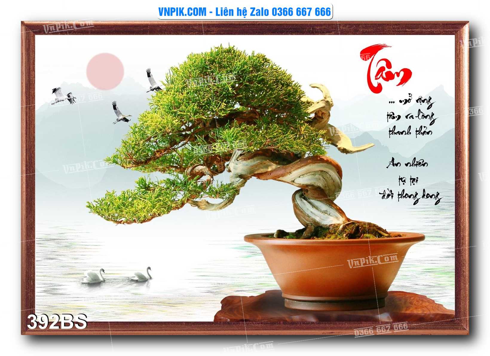 File PSD Tranh Bon Sai Cây Cảnh Trang Trí Siêu Đẹp Mã File 392BS