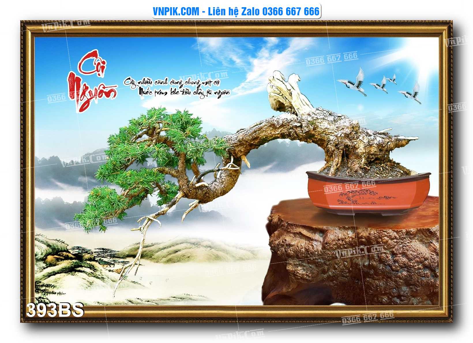 File PSD Tranh Bon Sai Cây Cảnh Trang Trí Siêu Đẹp Mã File 393BS