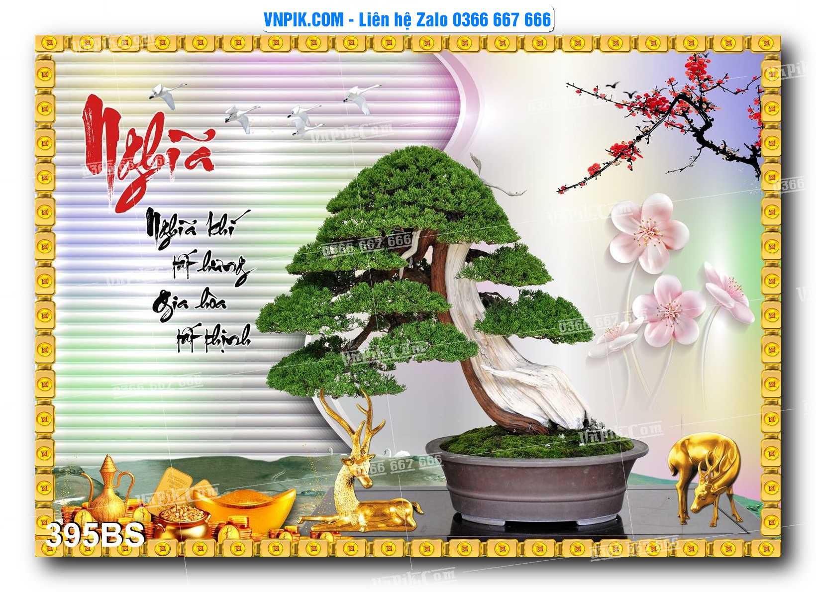 File PSD Tranh Bon Sai Cây Cảnh Trang Trí Siêu Đẹp Mã File 395BS
