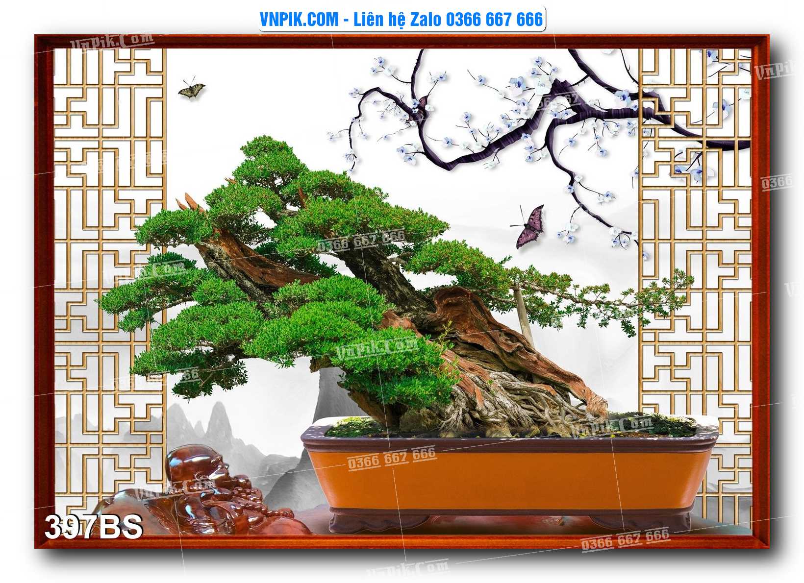 File PSD Tranh Bon Sai Cây Cảnh Trang Trí Siêu Đẹp Mã File 397BS