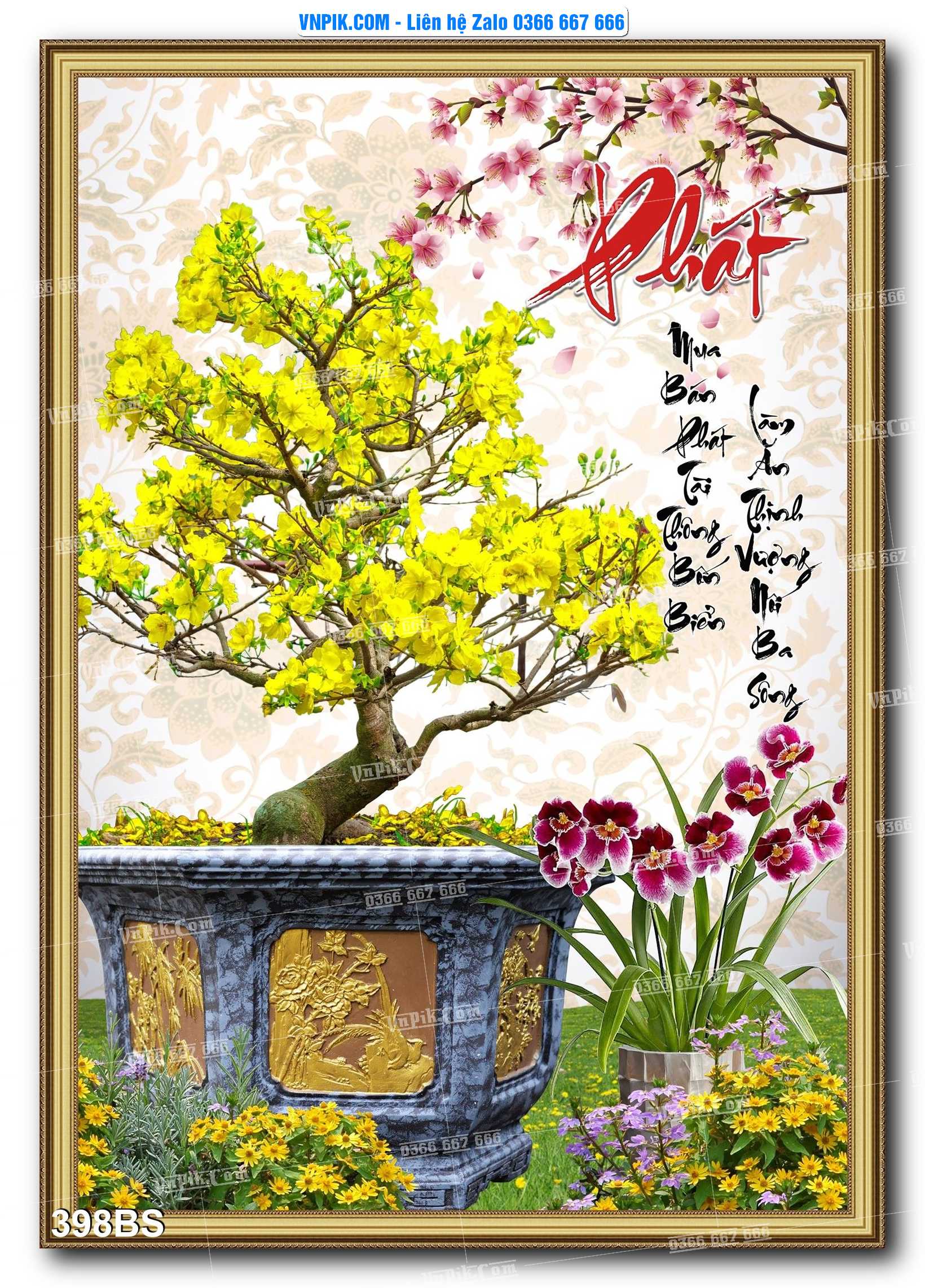 File PSD Tranh Bon Sai Cây Cảnh Trang Trí Siêu Đẹp Mã File 398BS