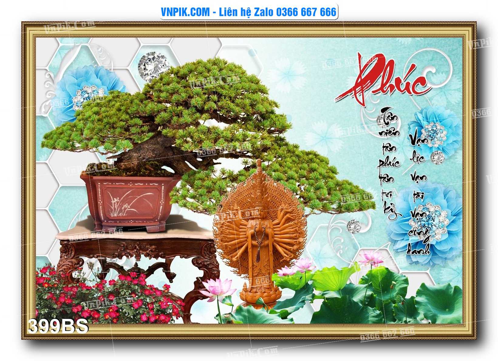 File PSD Tranh Bon Sai Cây Cảnh Trang Trí Siêu Đẹp Mã File 399BS