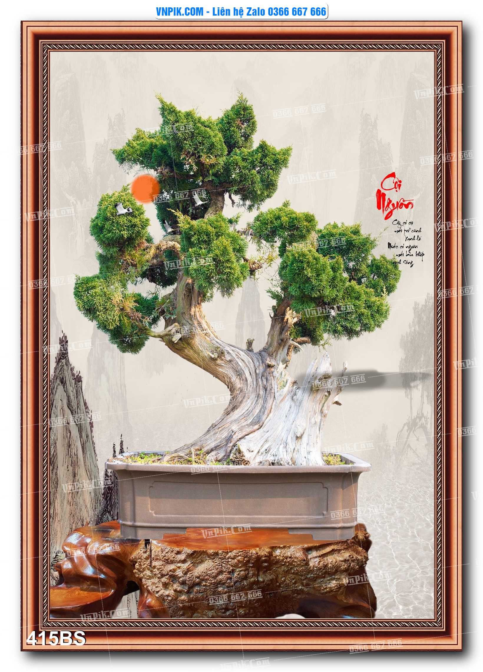 File PSD Tranh Bon Sai Cây Cảnh Trang Trí Siêu Đẹp Mã File 415BS