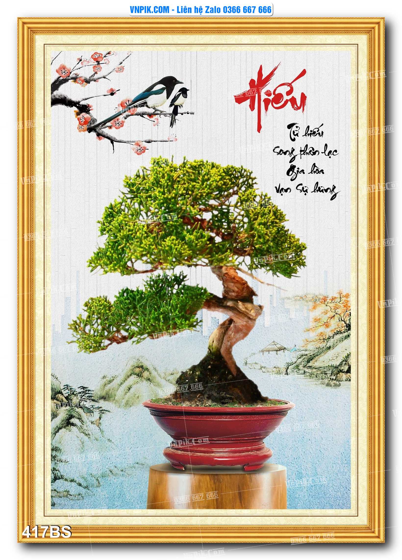 File PSD Tranh Bon Sai Cây Cảnh Trang Trí Siêu Đẹp Mã File 417BS