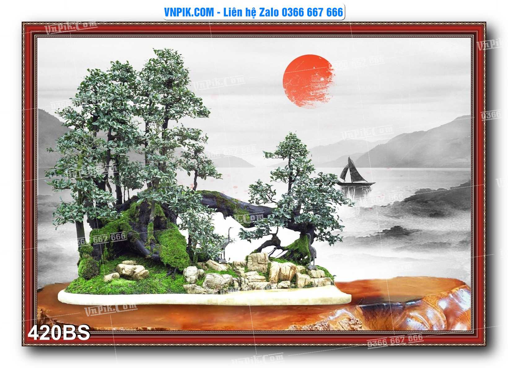 File PSD Tranh Bon Sai Cây Cảnh Trang Trí Siêu Đẹp Mã File 420BS