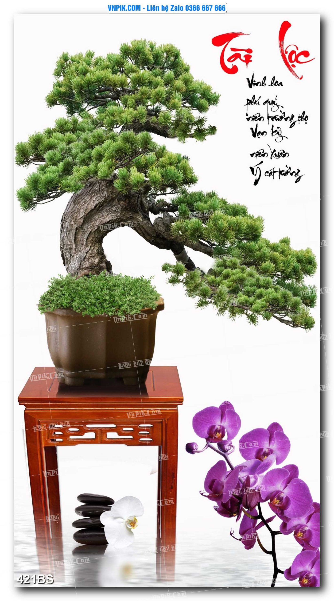 File PSD Tranh Bon Sai Cây Cảnh Trang Trí Siêu Đẹp Mã File 421BS