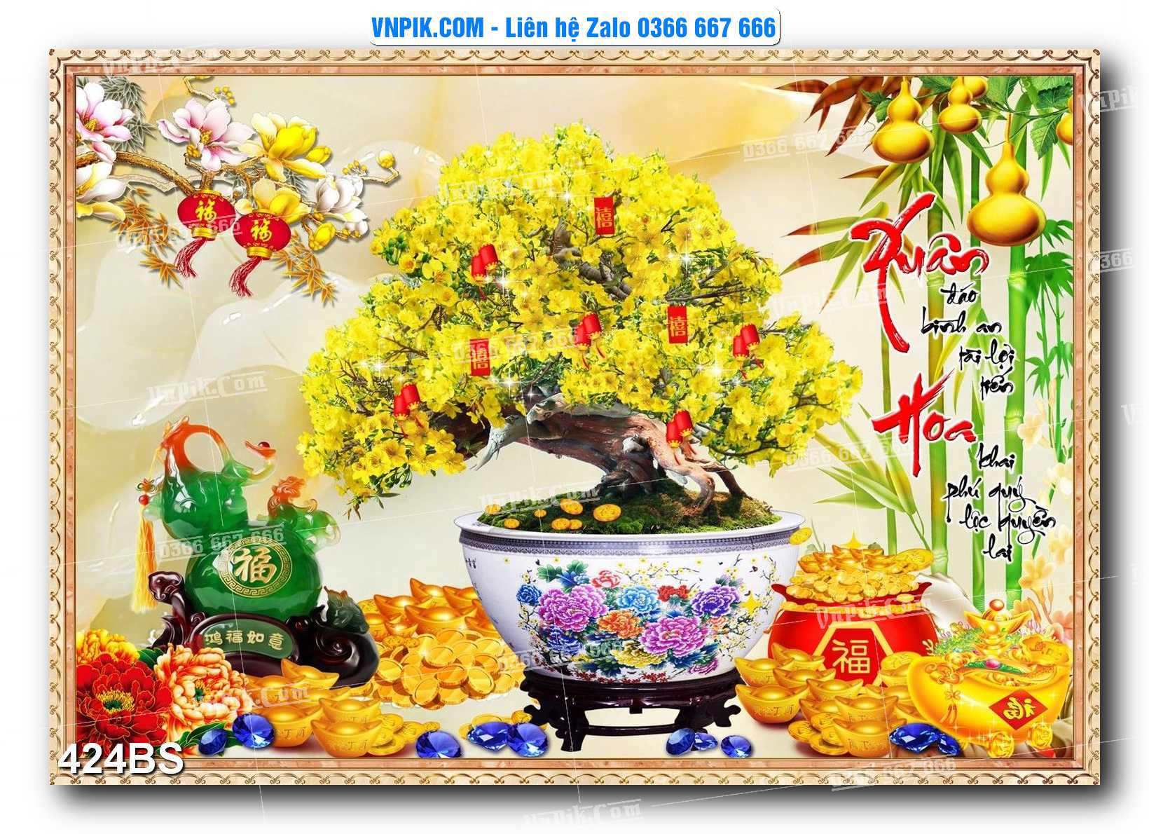 File PSD Tranh Bon Sai Cây Cảnh Trang Trí Siêu Đẹp Mã File 424BS