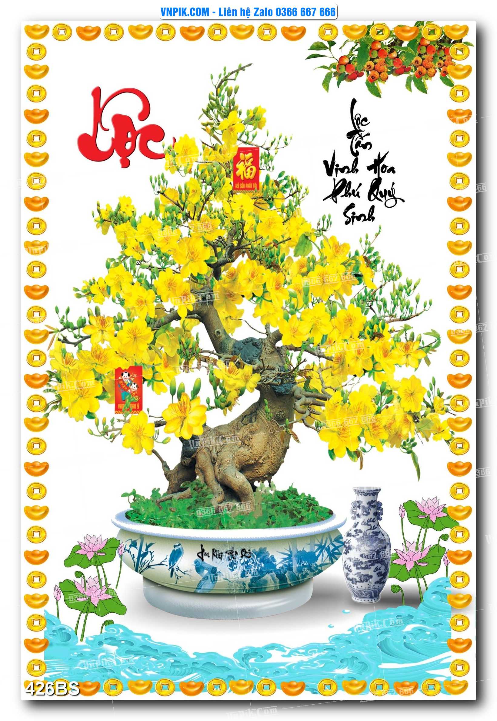 File PSD Tranh Bon Sai Cây Cảnh Trang Trí Siêu Đẹp Mã File 426BS