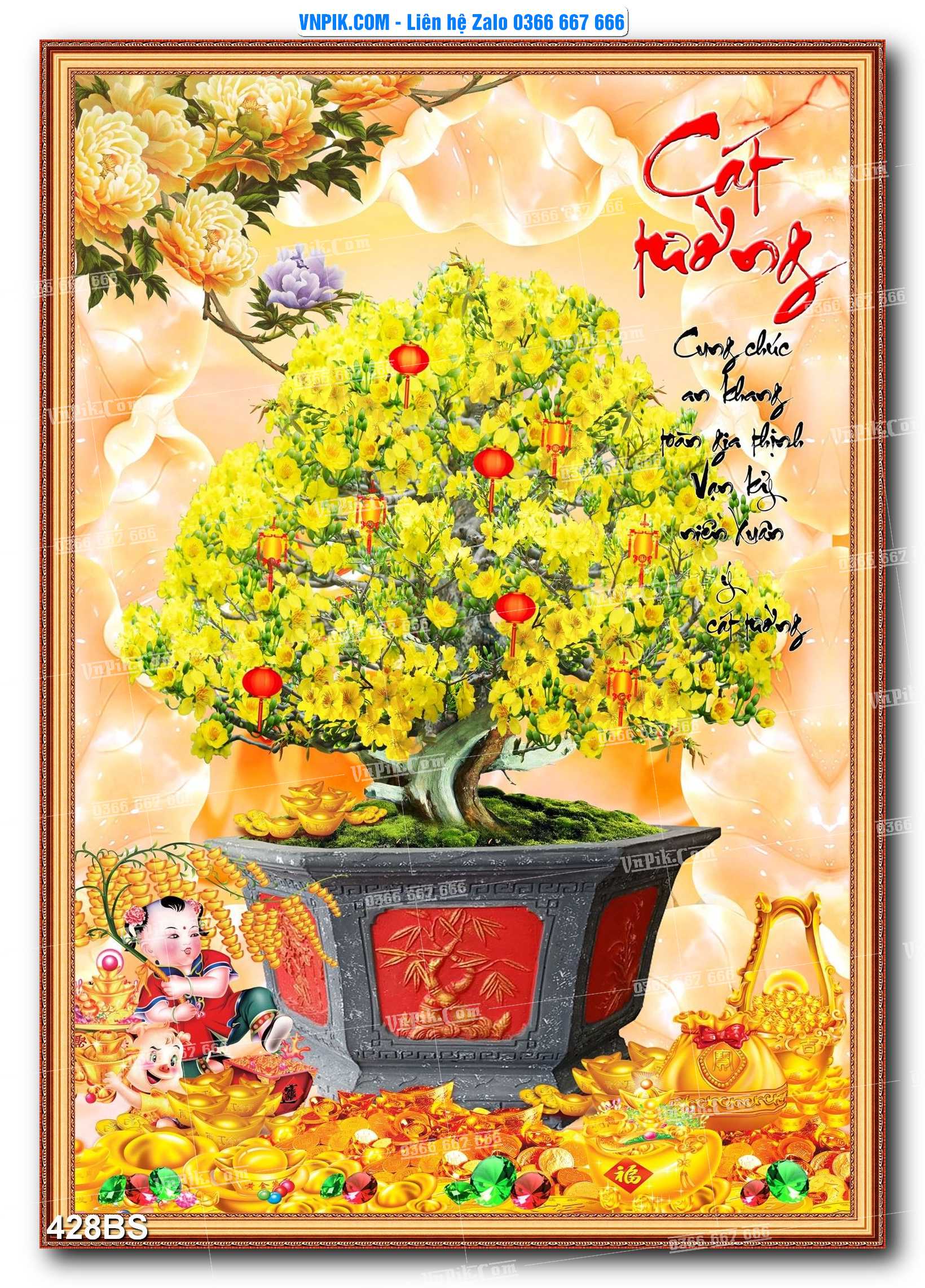 File PSD Tranh Bon Sai Cây Cảnh Trang Trí Siêu Đẹp Mã File 428BS