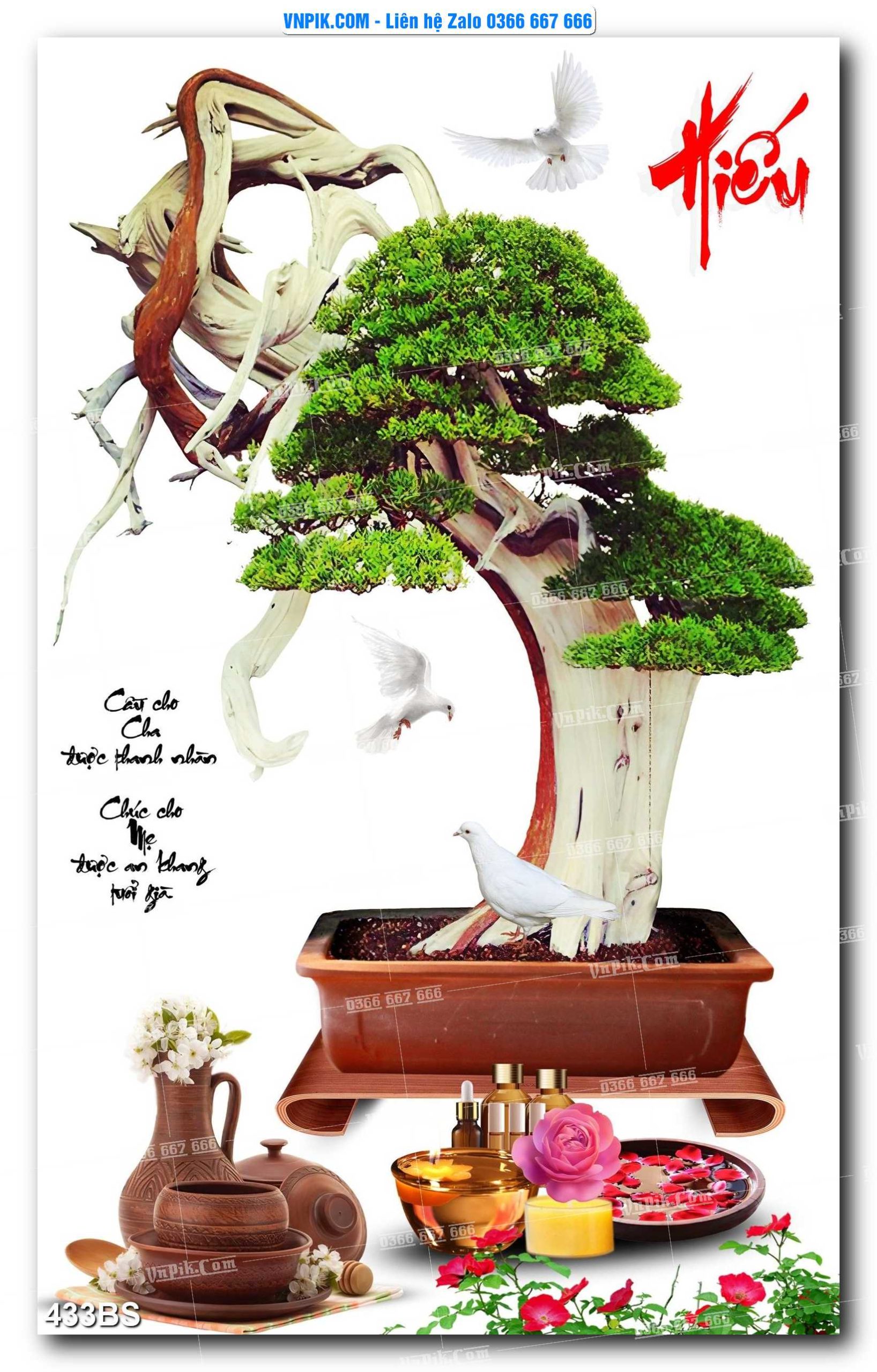 File PSD Tranh Bon Sai Cây Cảnh Trang Trí Siêu Đẹp Mã File 433BS