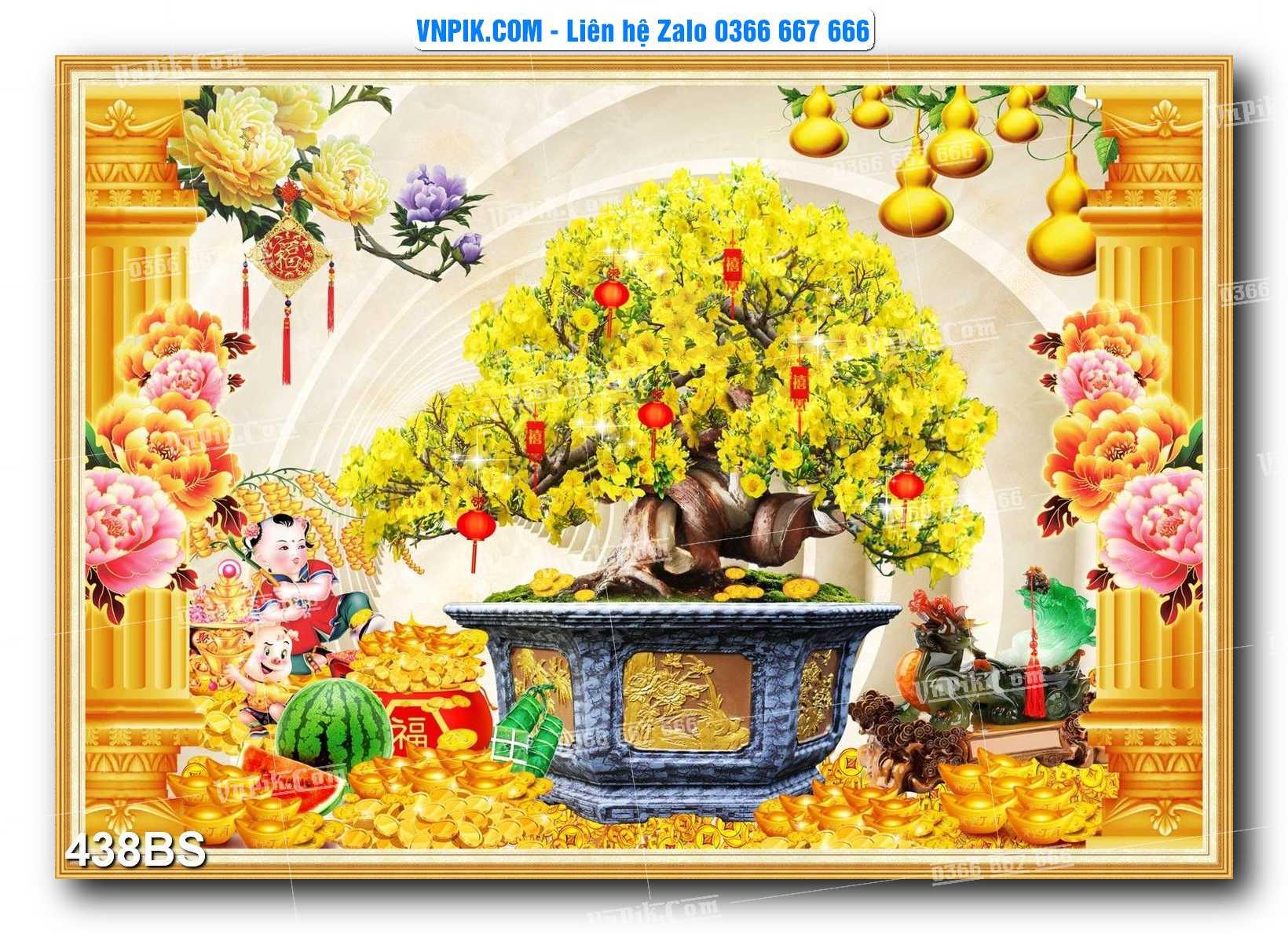 File PSD Tranh Bon Sai Cây Cảnh Trang Trí Siêu Đẹp Mã File 438BS