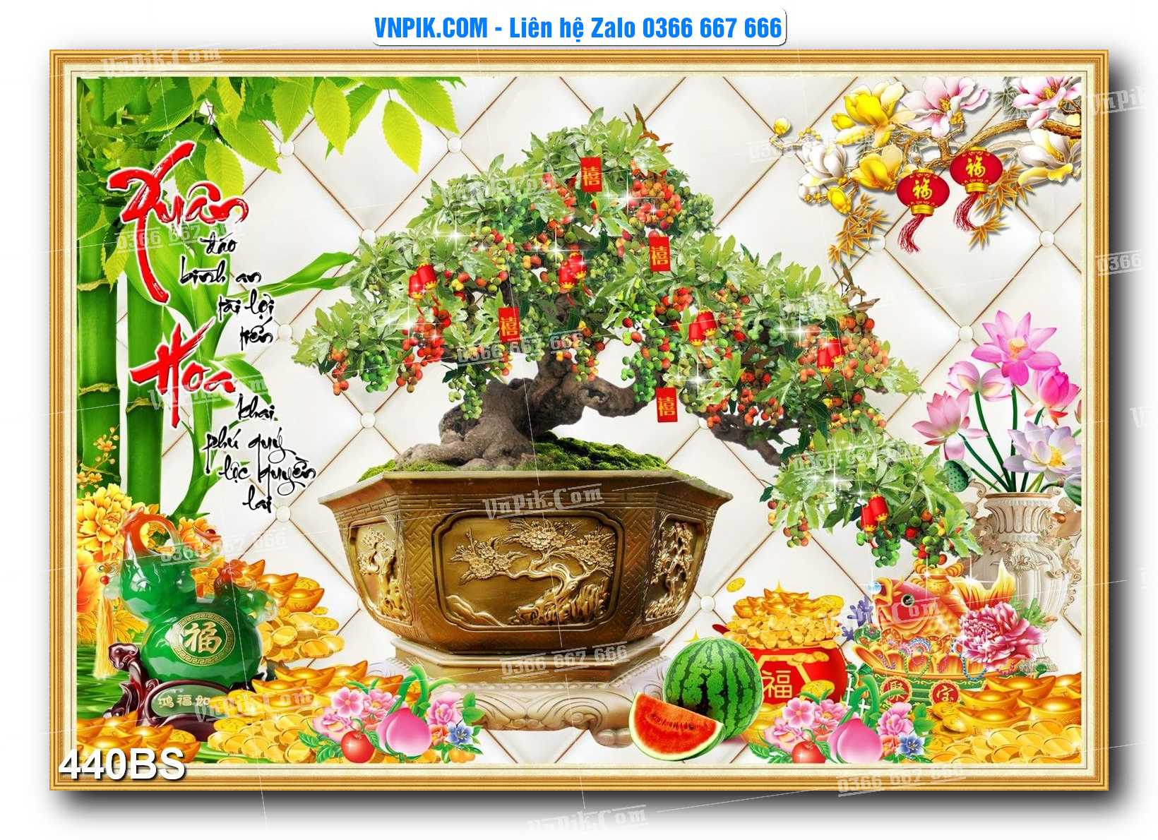 File PSD Tranh Bon Sai Cây Cảnh Trang Trí Siêu Đẹp Mã File 440BS