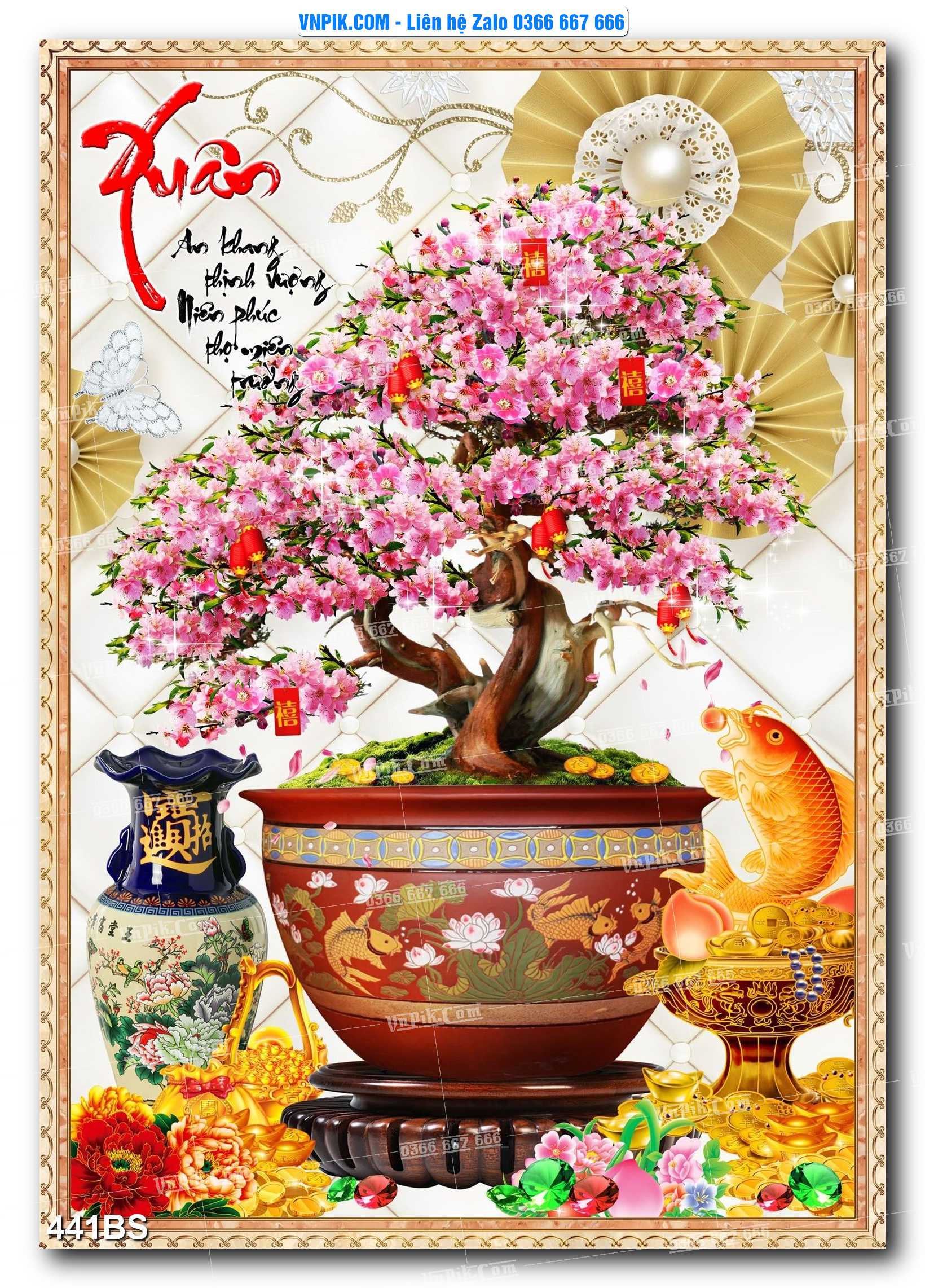 File PSD Tranh Bon Sai Cây Cảnh Trang Trí Siêu Đẹp Mã File 441BS