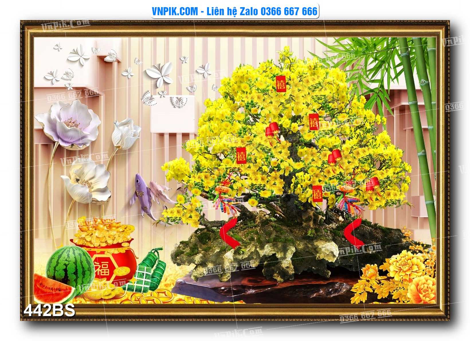 File PSD Tranh Bon Sai Cây Cảnh Trang Trí Siêu Đẹp Mã File 442BS