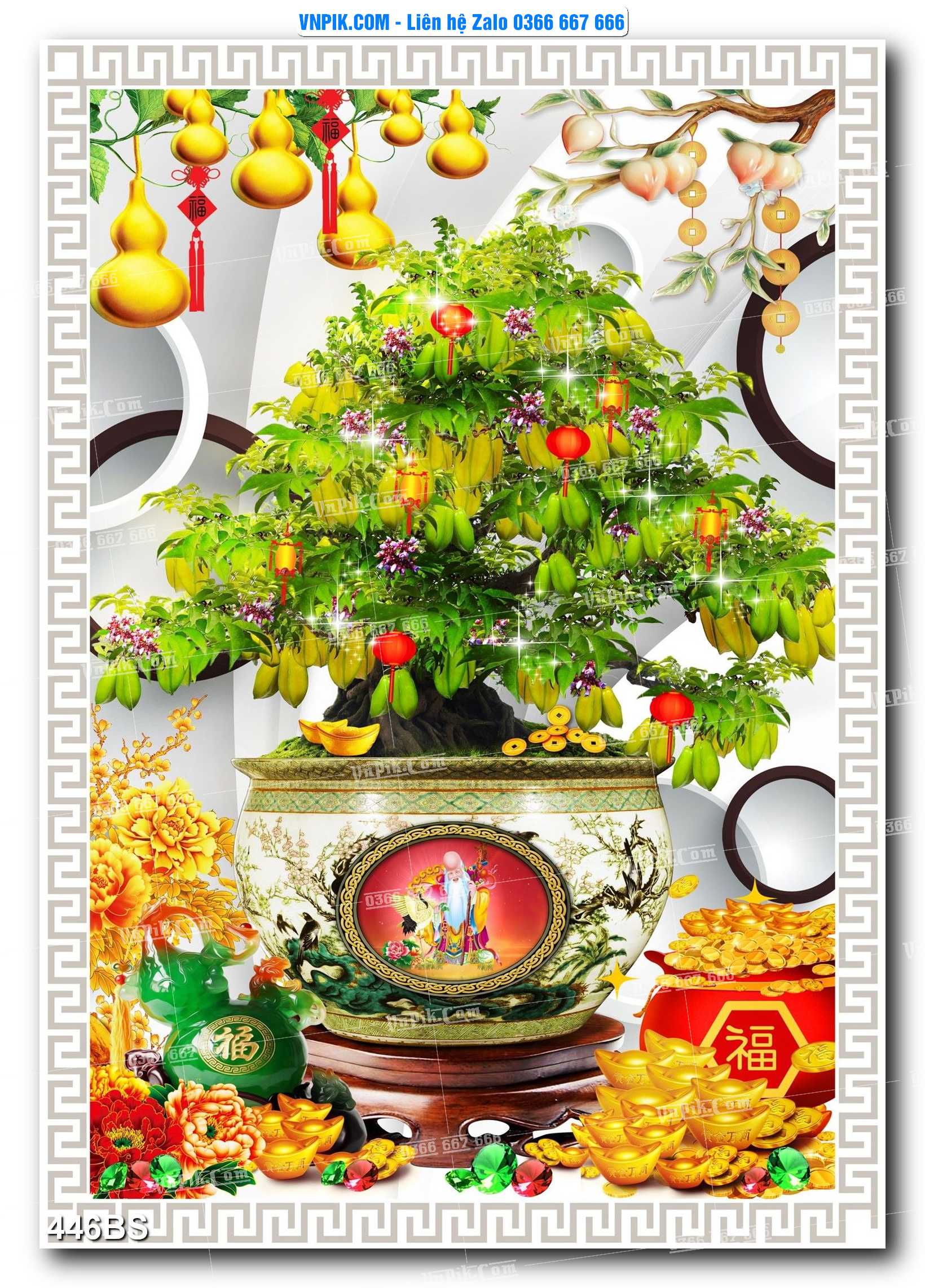 File PSD Tranh Bon Sai Cây Cảnh Trang Trí Siêu Đẹp Mã File 446BS