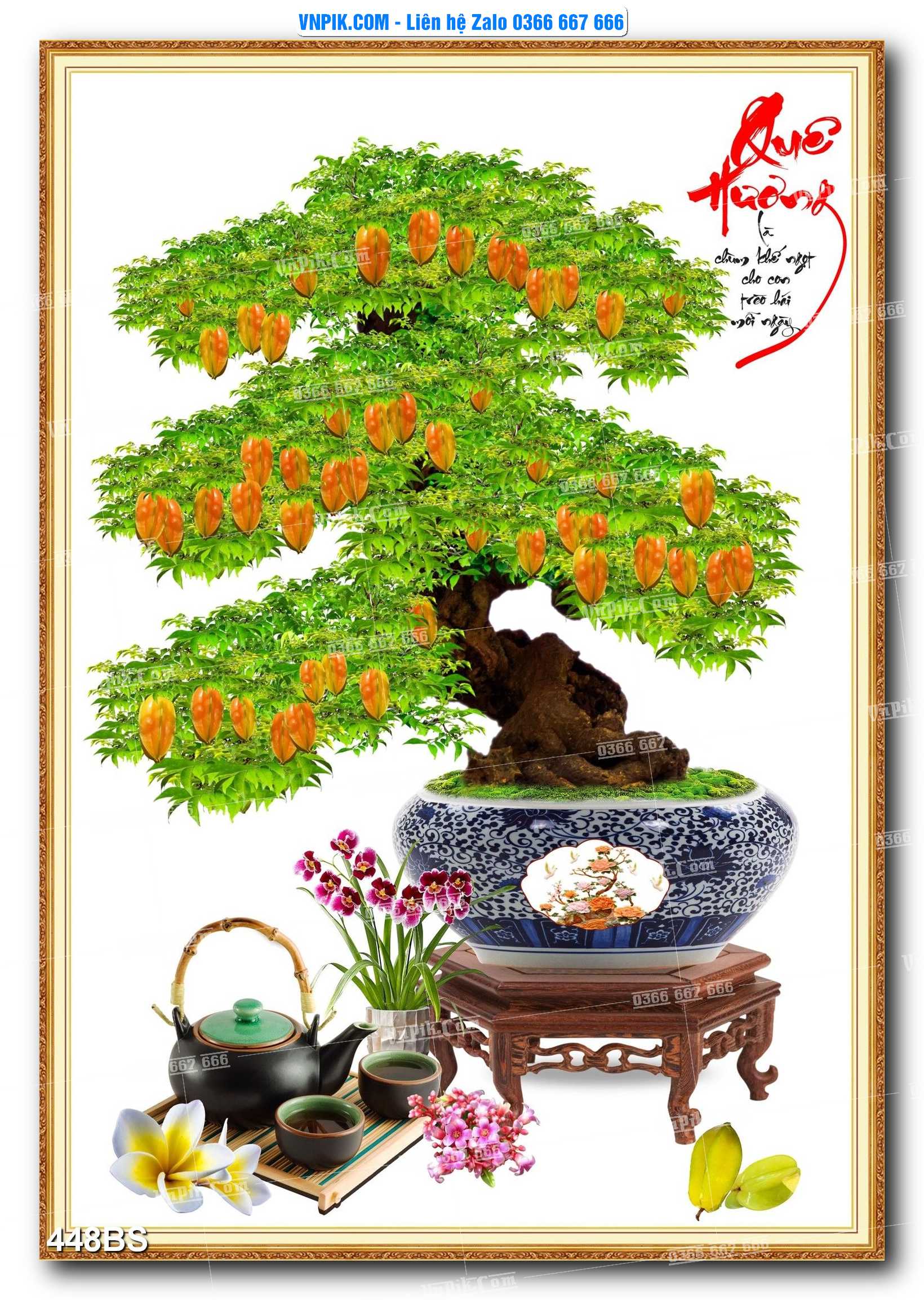 File PSD Tranh Bon Sai Cây Cảnh Trang Trí Siêu Đẹp Mã File 448BS