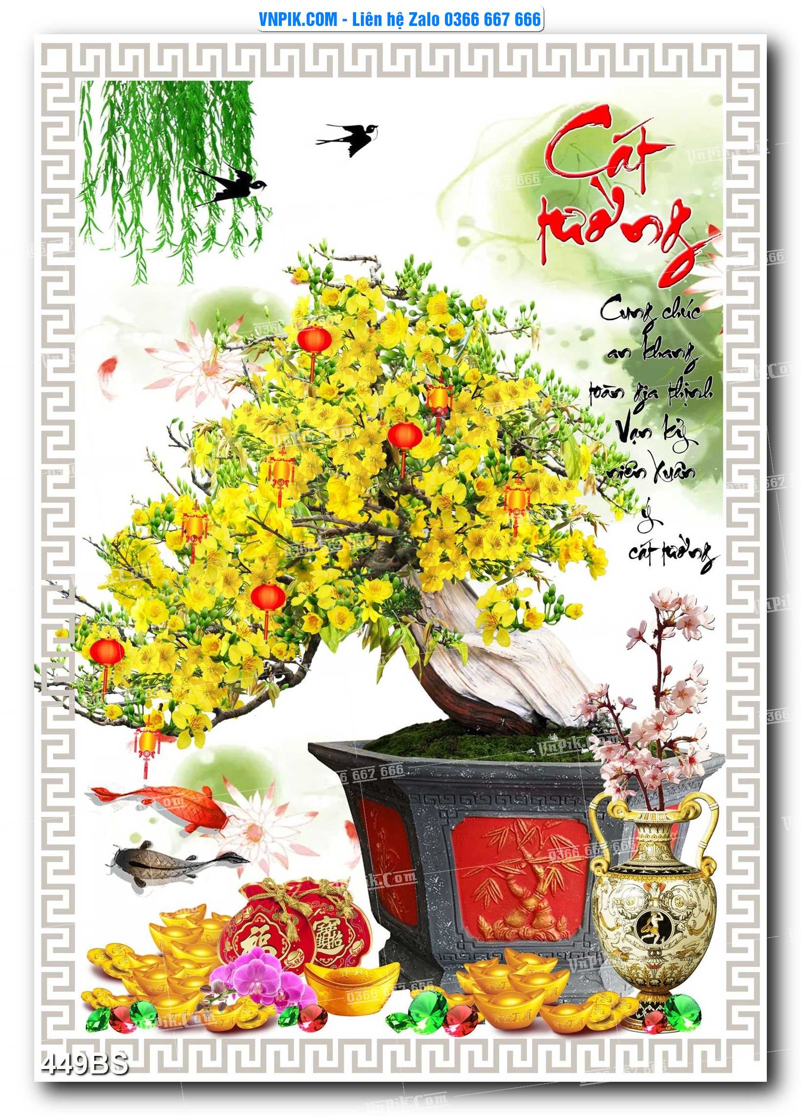 File PSD Tranh Bon Sai Cây Cảnh Trang Trí Siêu Đẹp Mã File 449BS