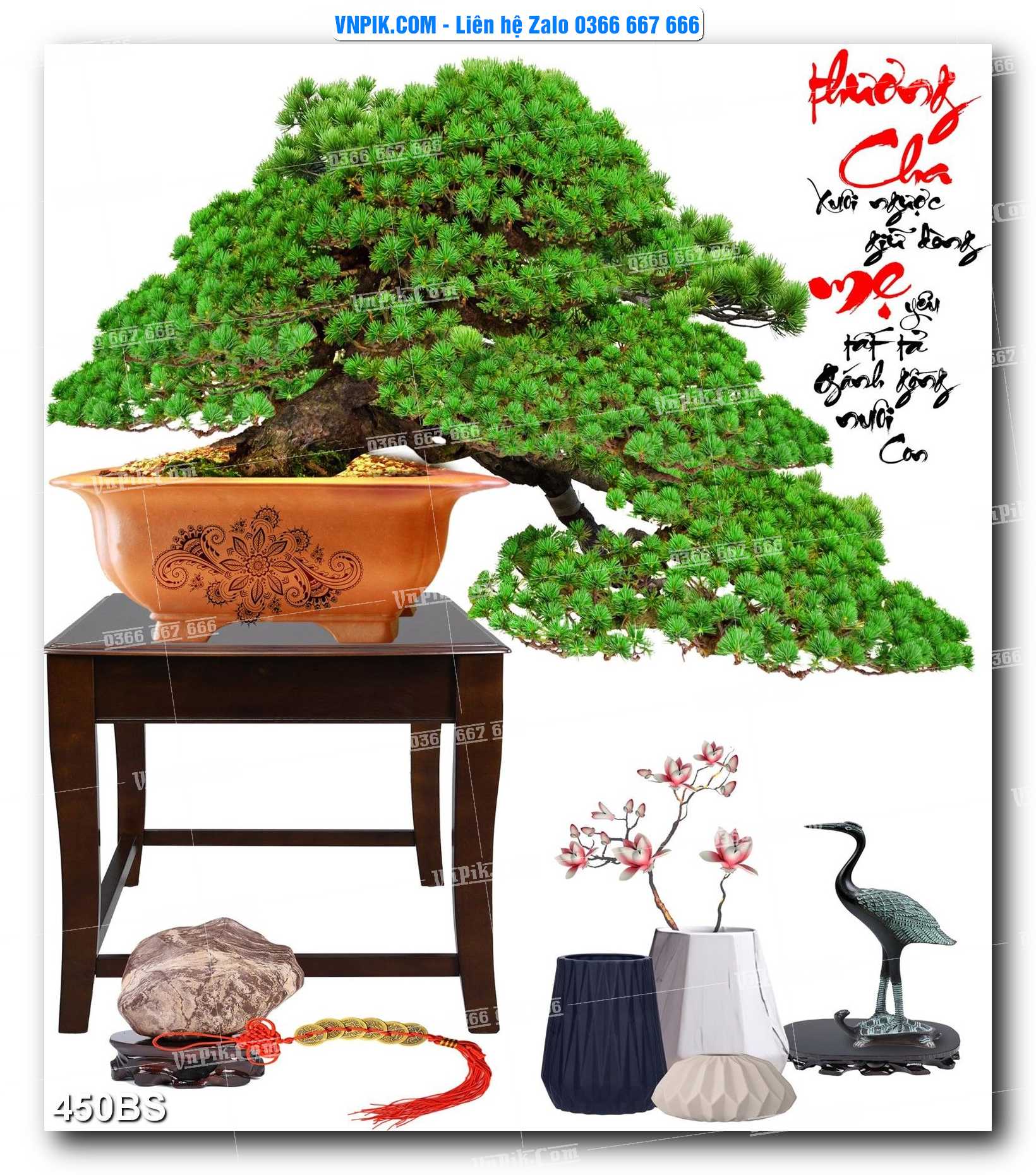 File PSD Tranh Bon Sai Cây Cảnh Trang Trí Siêu Đẹp Mã File 450BS