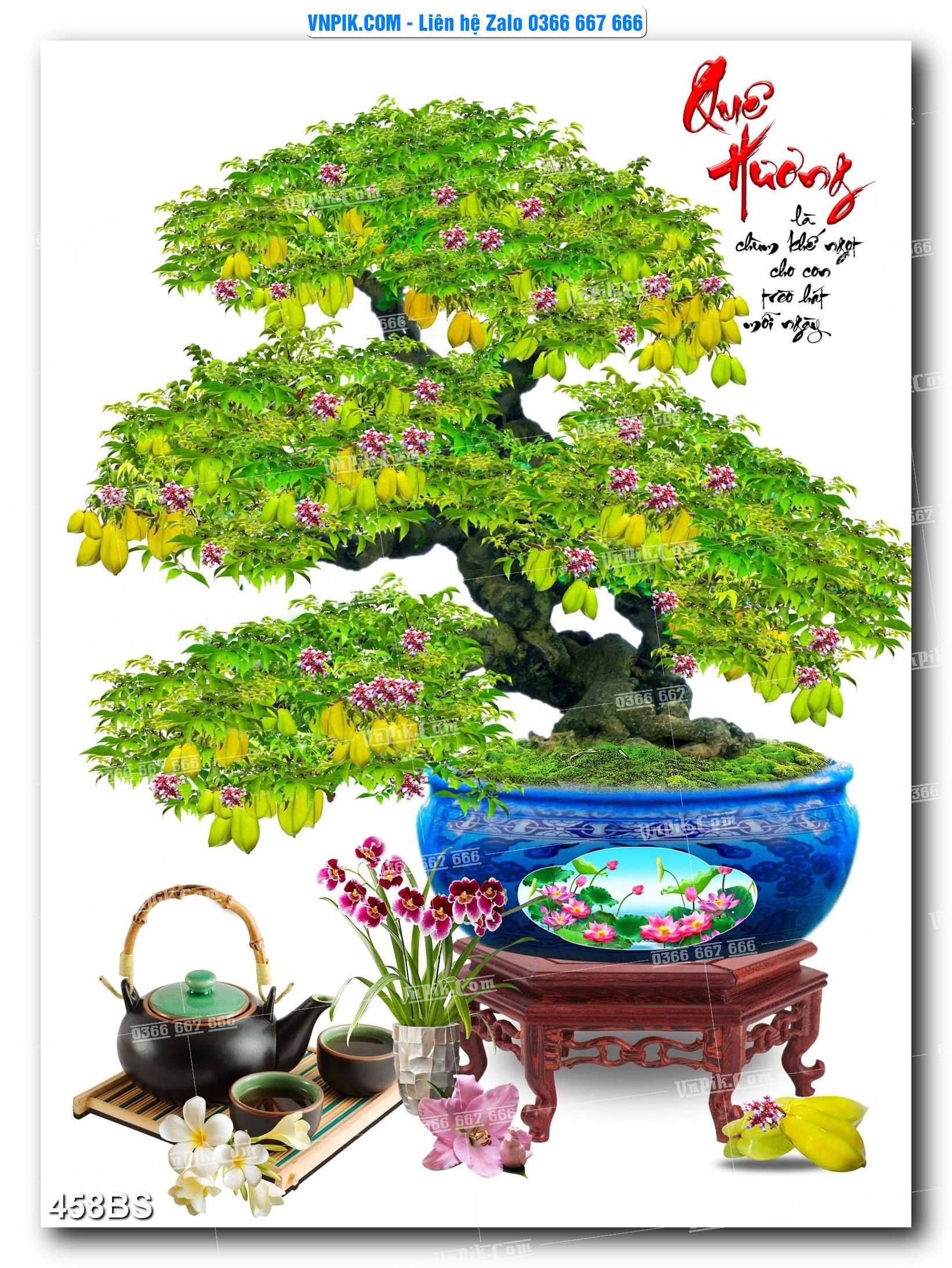 File PSD Tranh Bon Sai Cây Cảnh Trang Trí Siêu Đẹp Mã File 458BS