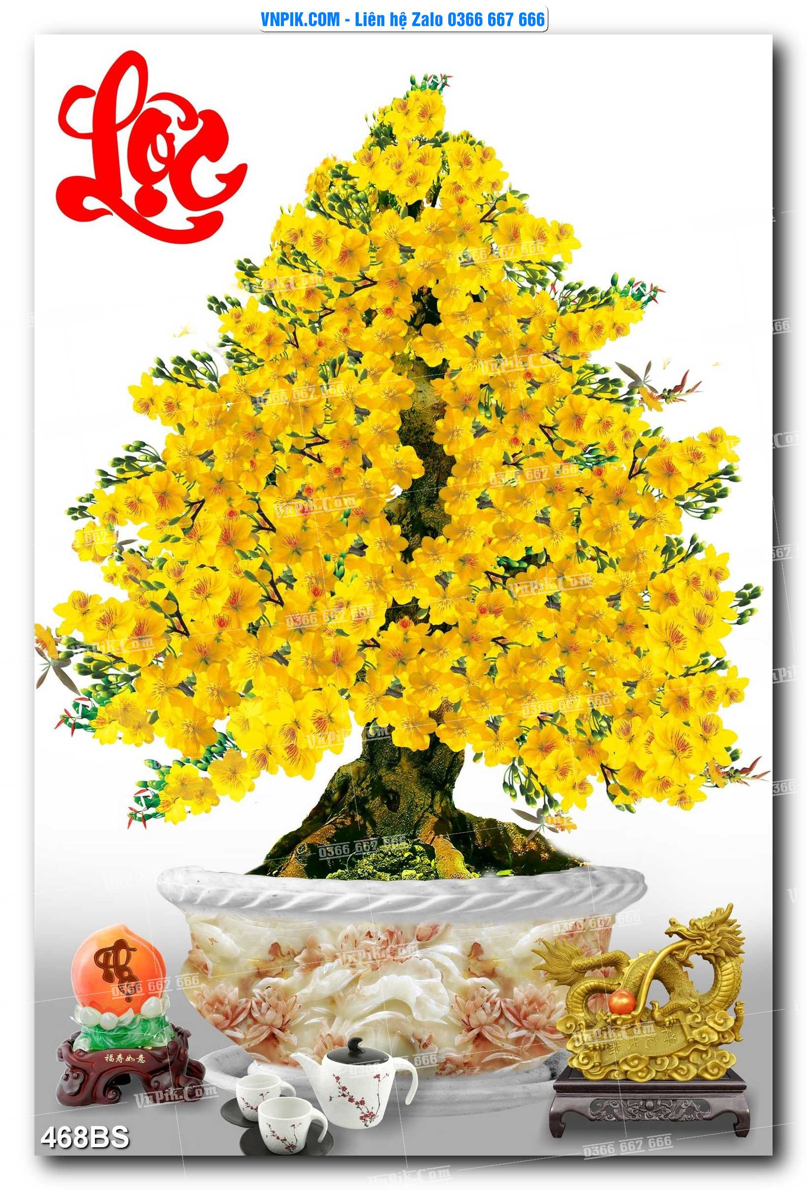File PSD Tranh Bon Sai Cây Cảnh Trang Trí Siêu Đẹp Mã File 468BS