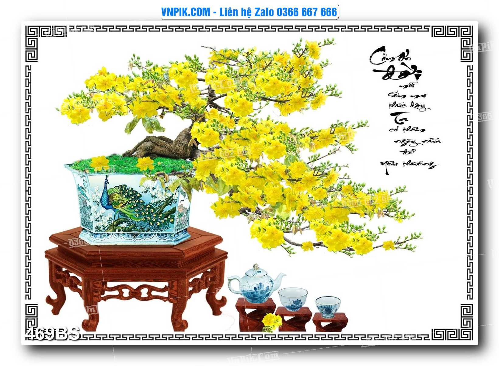 File PSD Tranh Bon Sai Cây Cảnh Trang Trí Siêu Đẹp Mã File 469BS