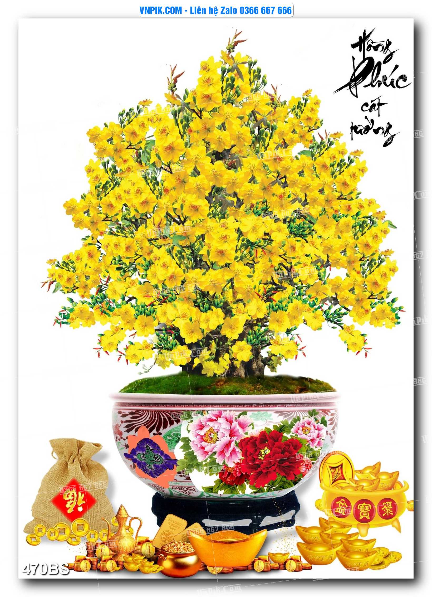 File PSD Tranh Bon Sai Cây Cảnh Trang Trí Siêu Đẹp Mã File 470BS