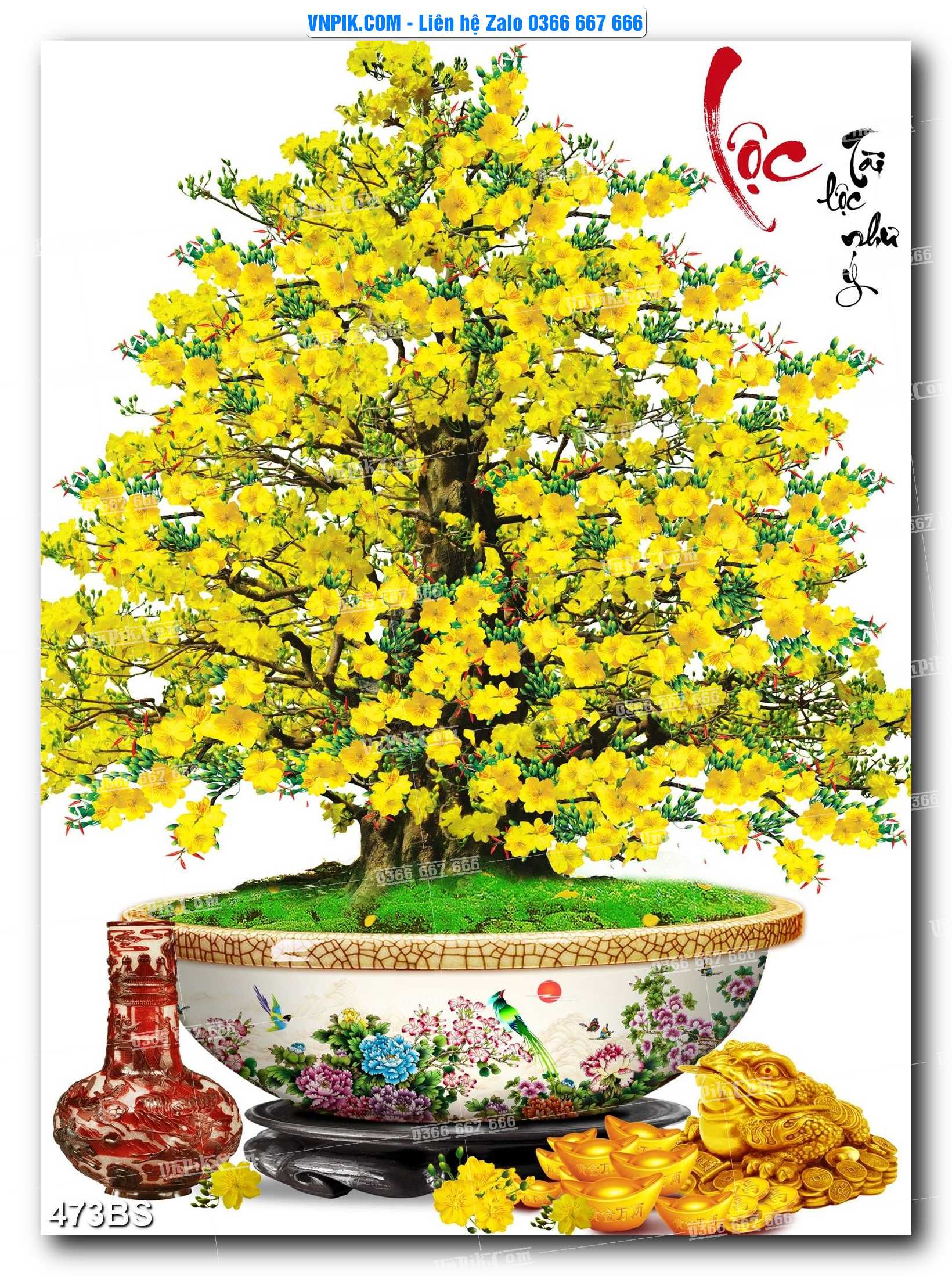 File PSD Tranh Bon Sai Cây Cảnh Trang Trí Siêu Đẹp Mã File 473BS