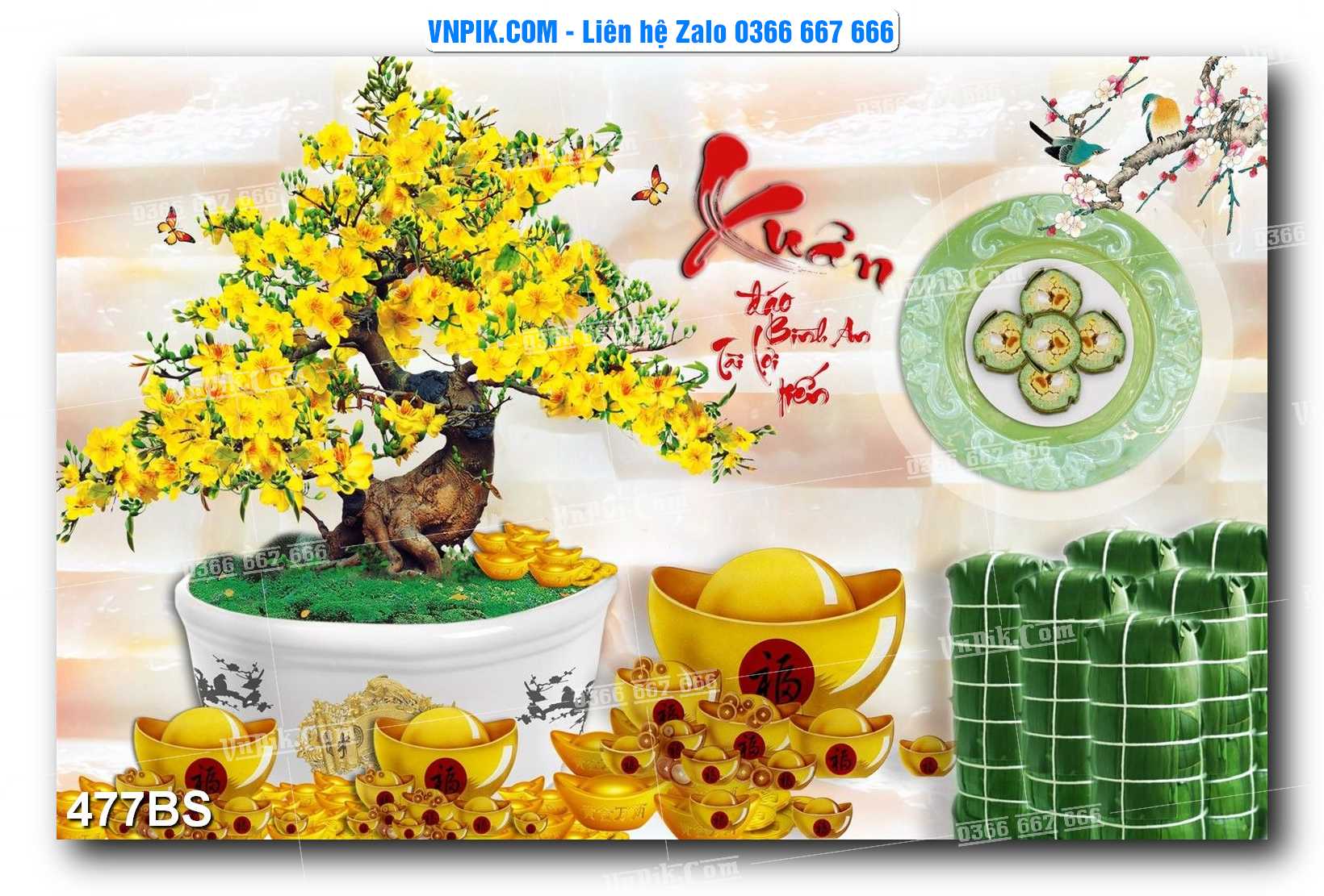File PSD Tranh Bon Sai Cây Cảnh Trang Trí Siêu Đẹp Mã File 477BS