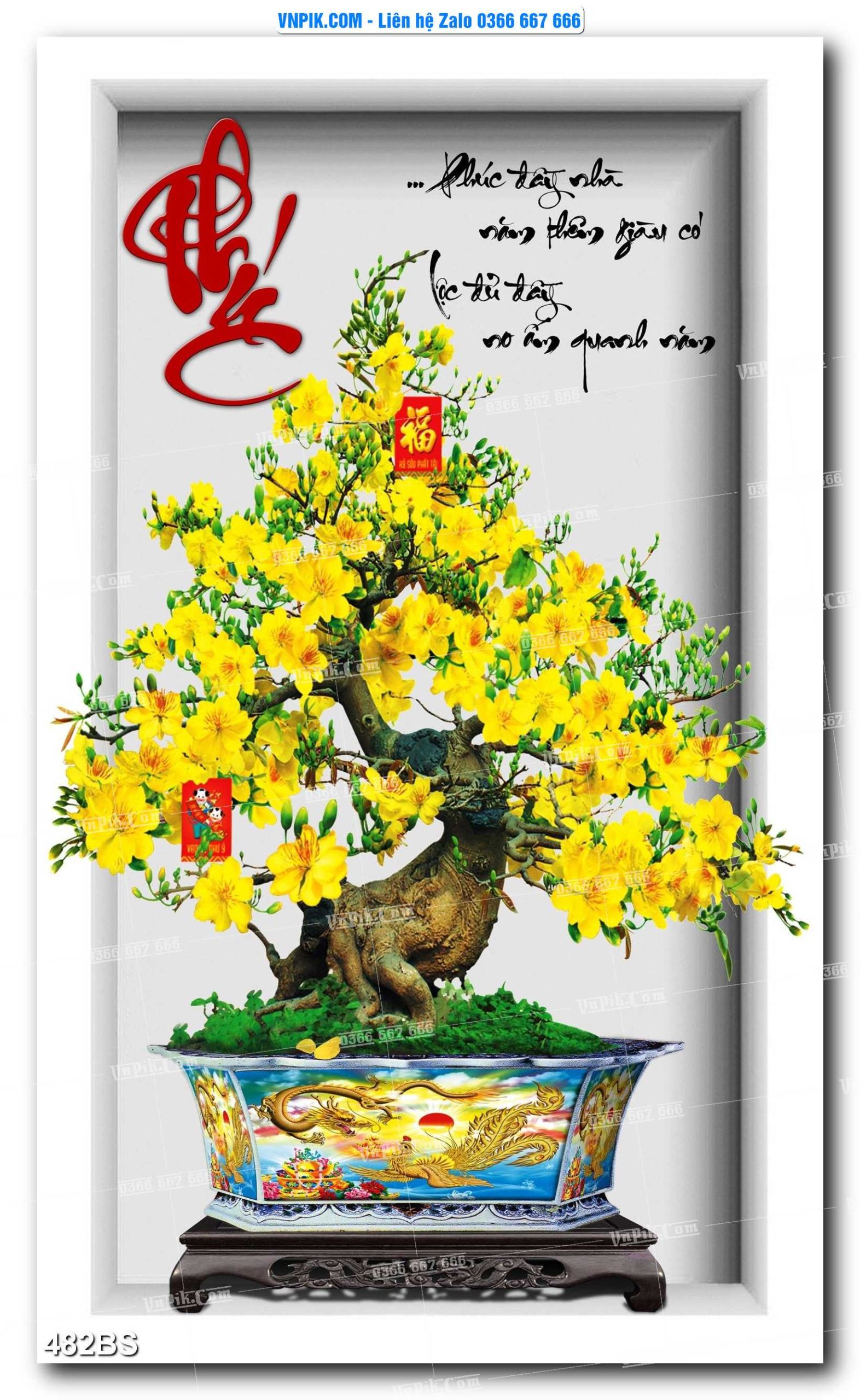 File PSD Tranh Bon Sai Cây Cảnh Trang Trí Siêu Đẹp Mã File 482BS