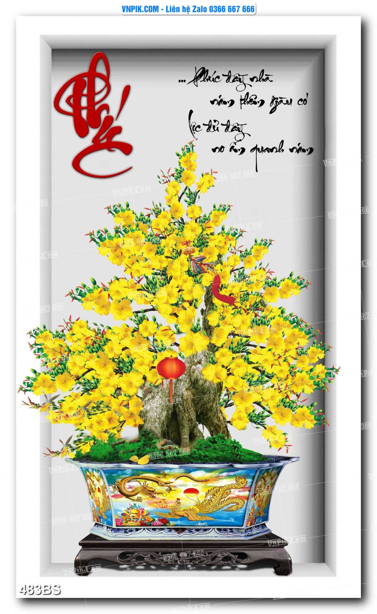 File PSD Tranh Bon Sai Cây Cảnh Trang Trí Siêu Đẹp Mã File 483BS
