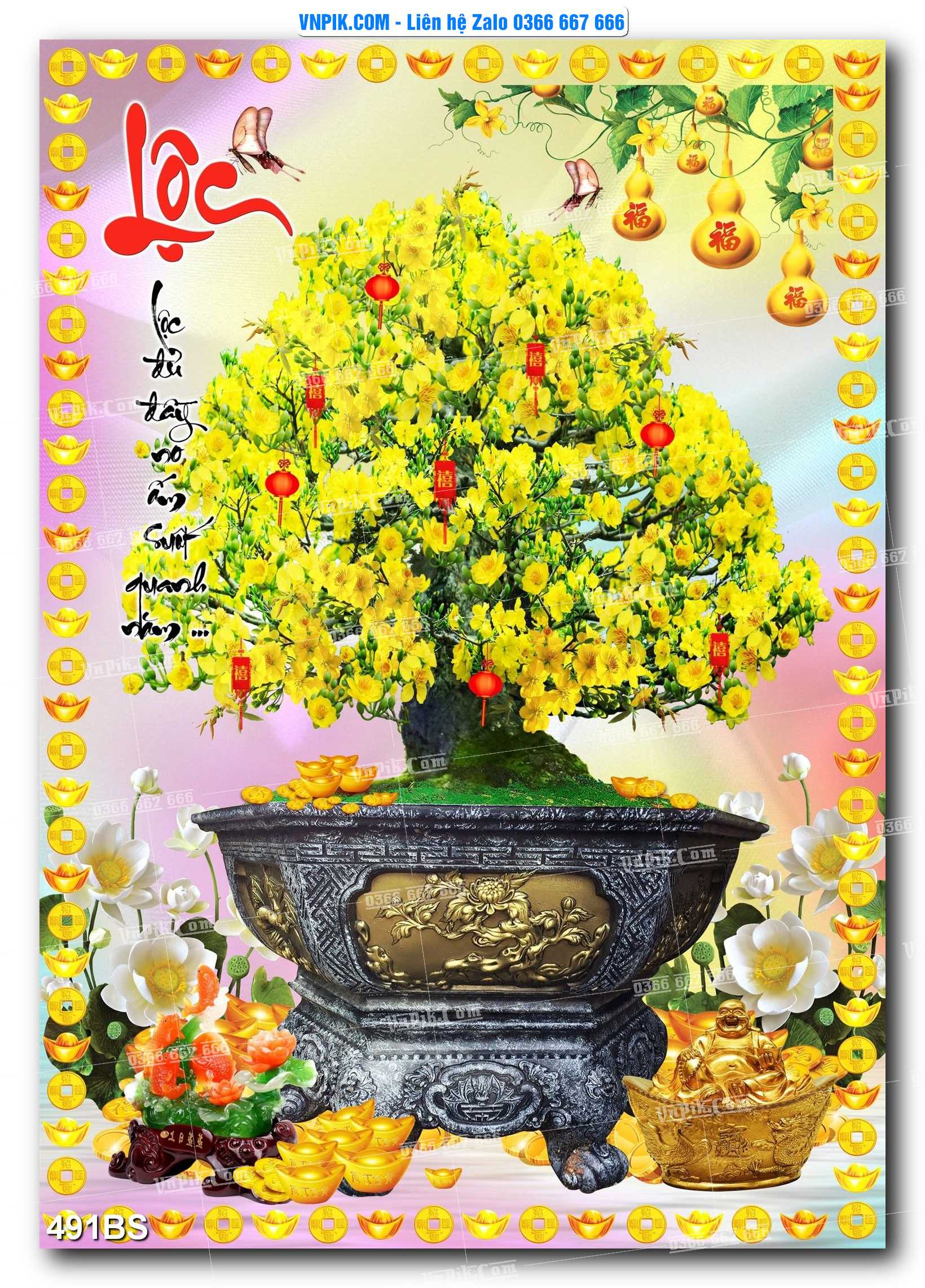File PSD Tranh Bon Sai Cây Cảnh Trang Trí Siêu Đẹp Mã File 491BS