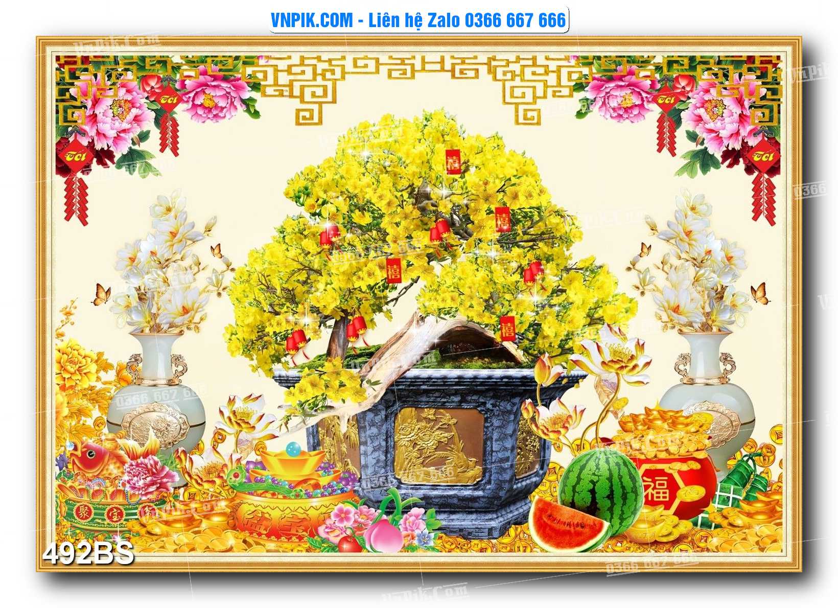 File PSD Tranh Bon Sai Cây Cảnh Trang Trí Siêu Đẹp Mã File 492BS