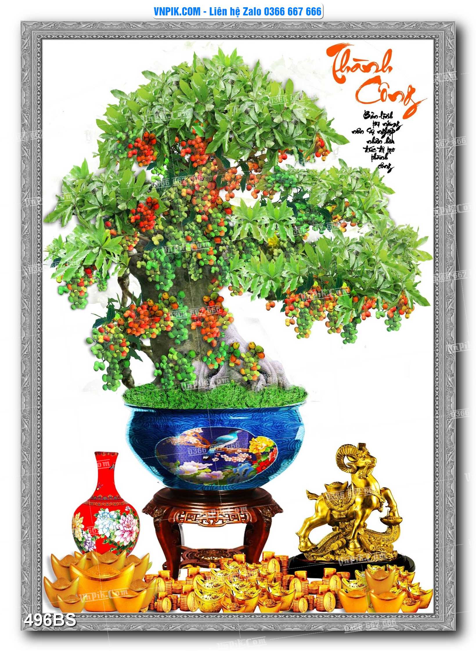 File PSD Tranh Bon Sai Cây Cảnh Trang Trí Siêu Đẹp Mã File 496BS
