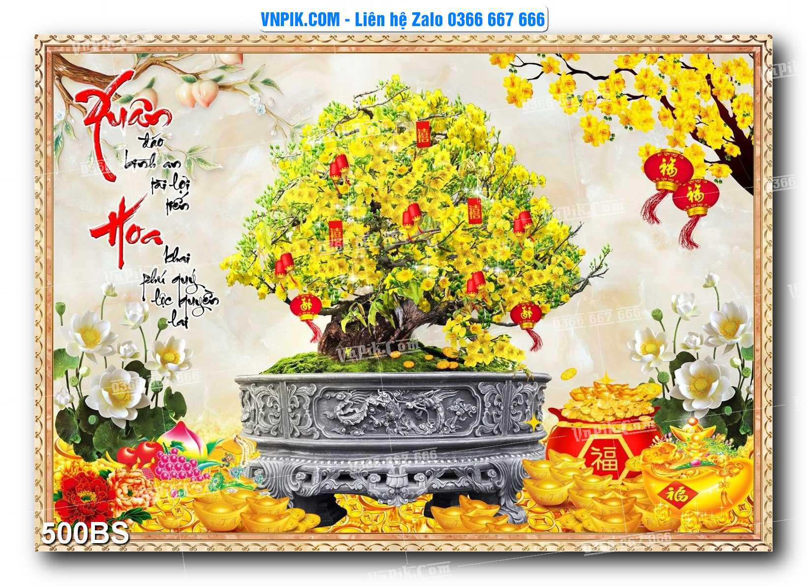 File PSD Tranh Bon Sai Cây Cảnh Trang Trí Siêu Đẹp Mã File 500BS