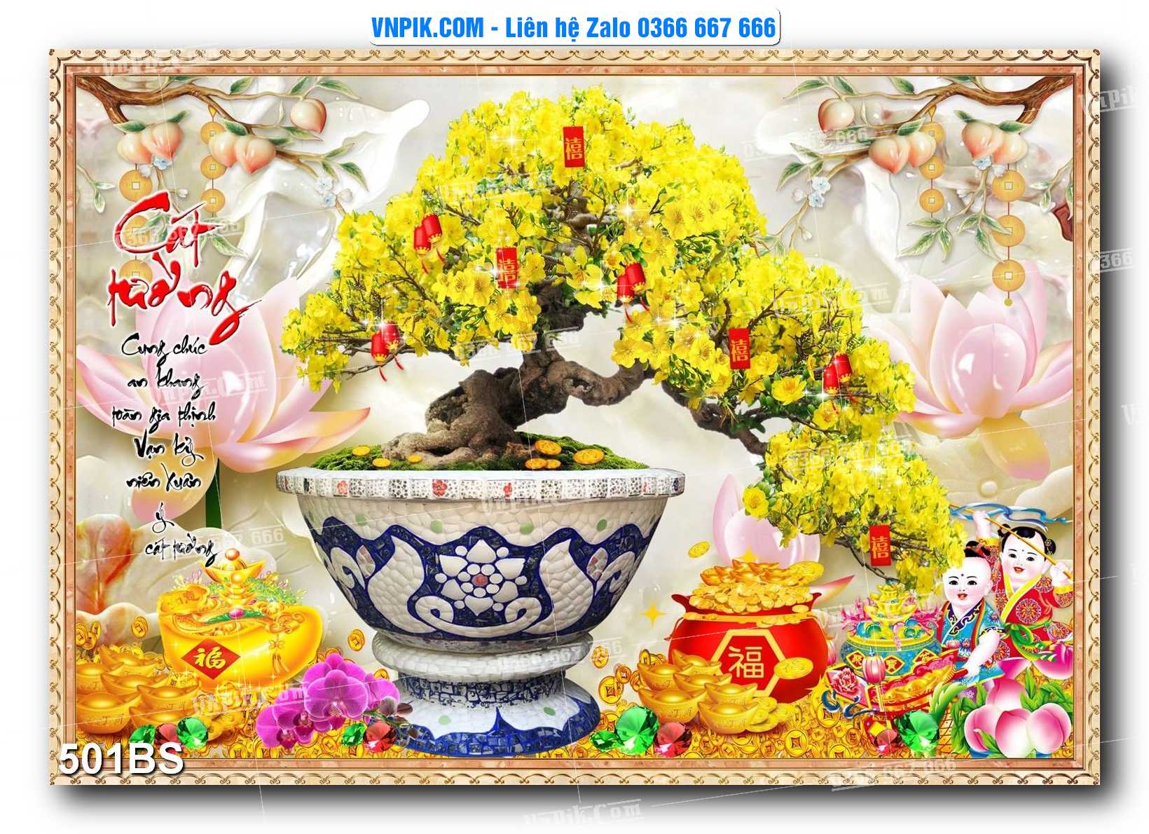 File PSD Tranh Bon Sai Cây Cảnh Trang Trí Siêu Đẹp Mã File 501BS