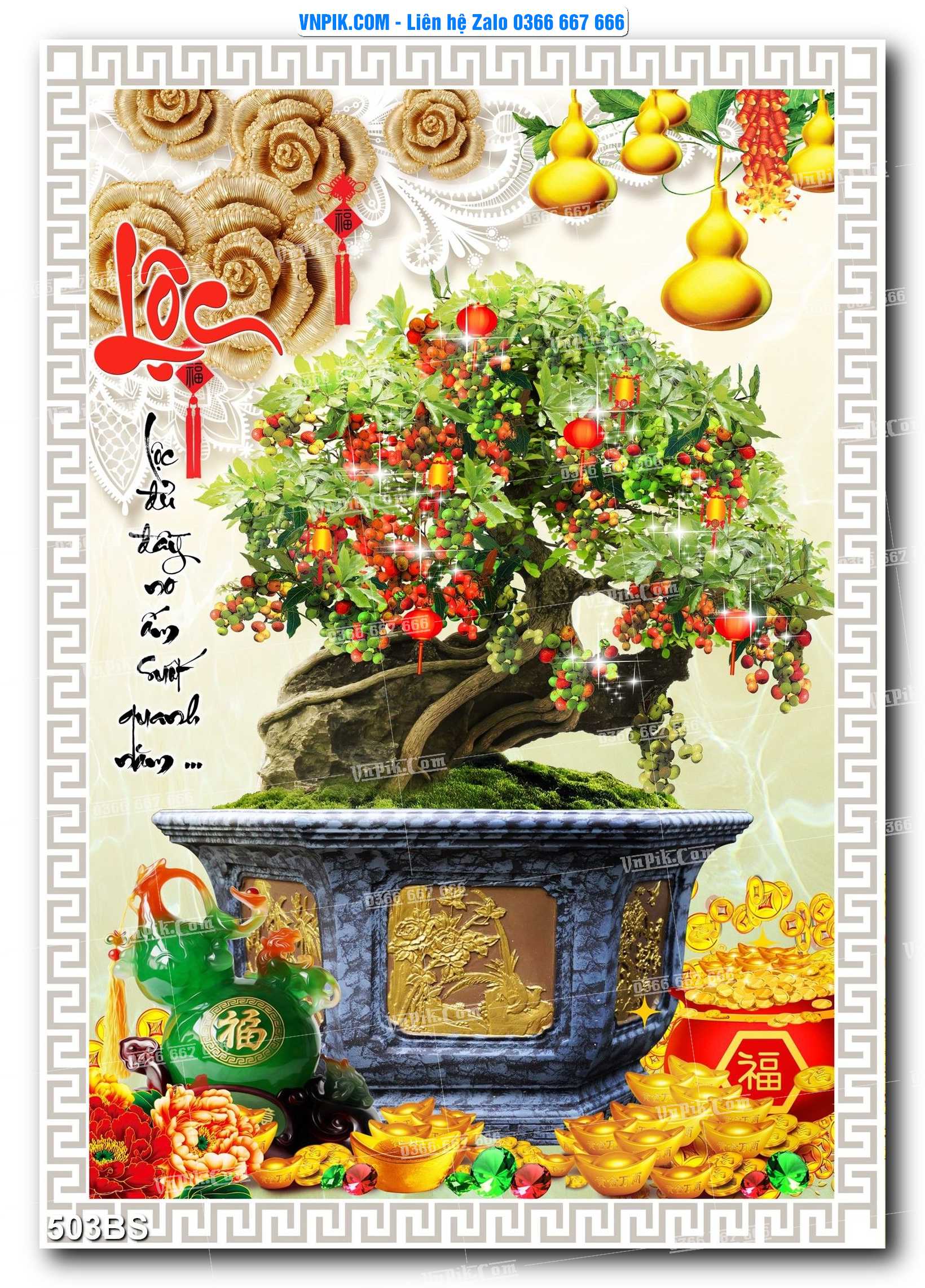 File PSD Tranh Bon Sai Cây Cảnh Trang Trí Siêu Đẹp Mã File 503BS