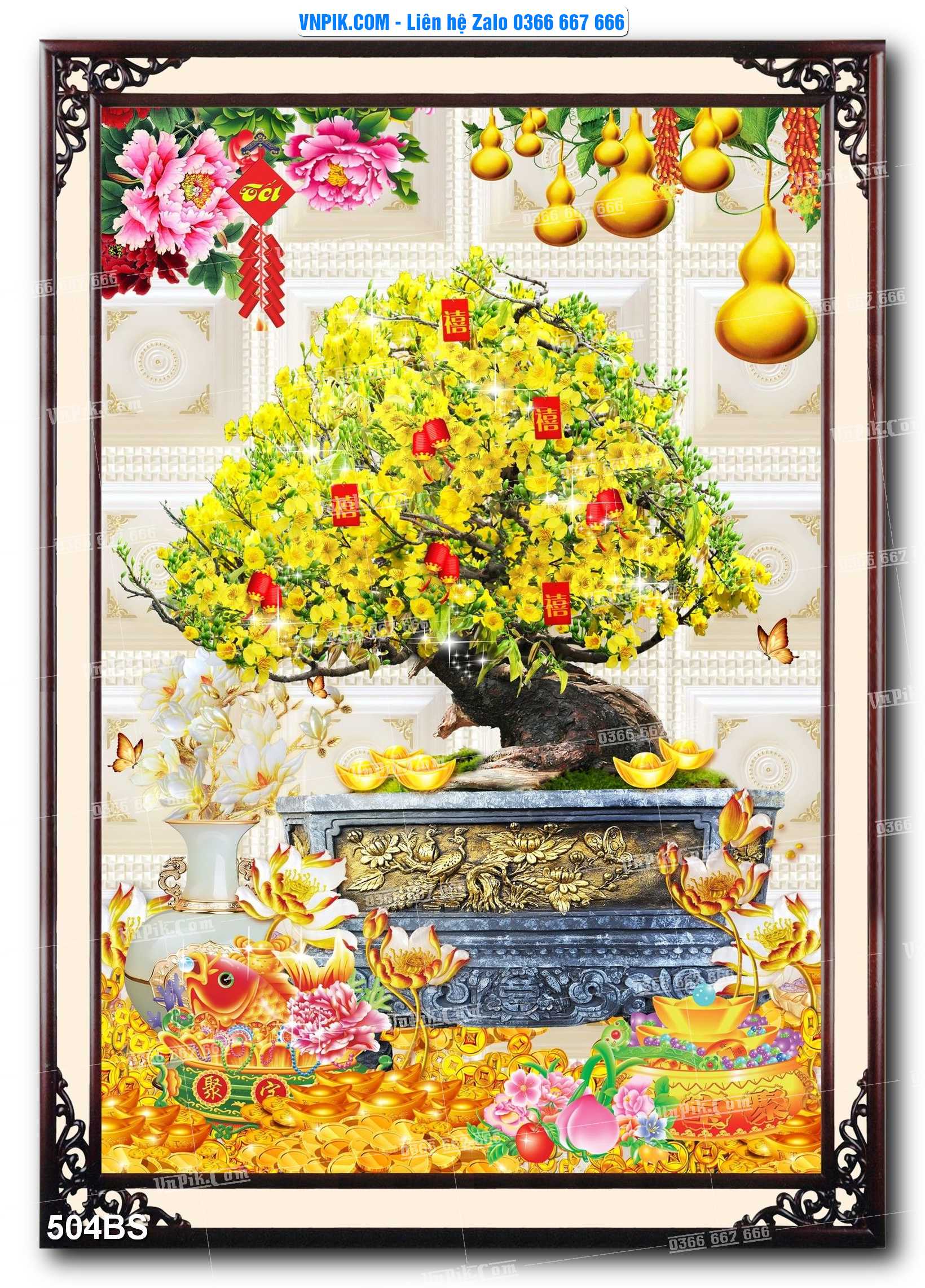File PSD Tranh Bon Sai Cây Cảnh Trang Trí Siêu Đẹp Mã File 504BS