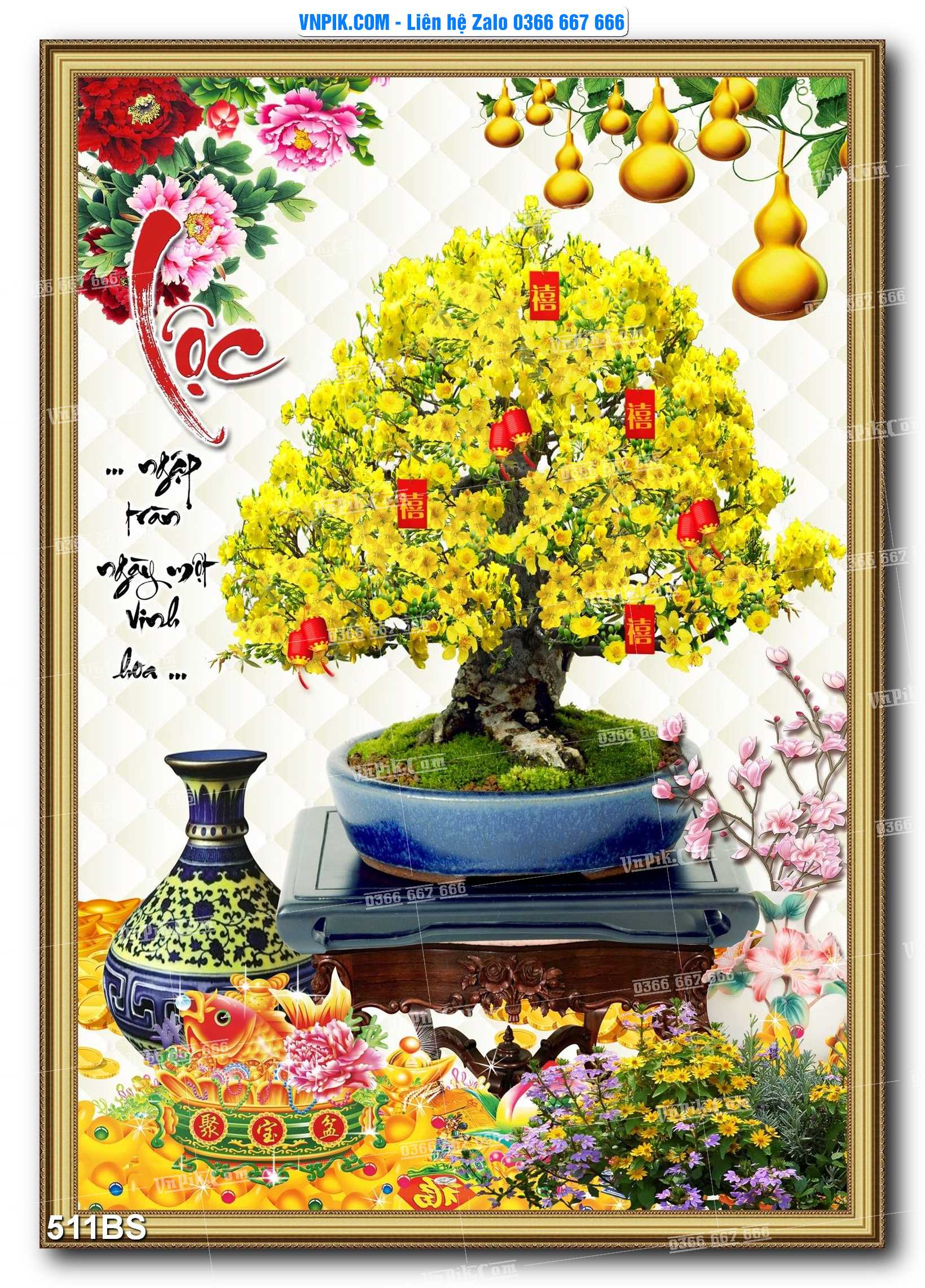 File PSD Tranh Bon Sai Cây Cảnh Trang Trí Siêu Đẹp Mã File 511BS